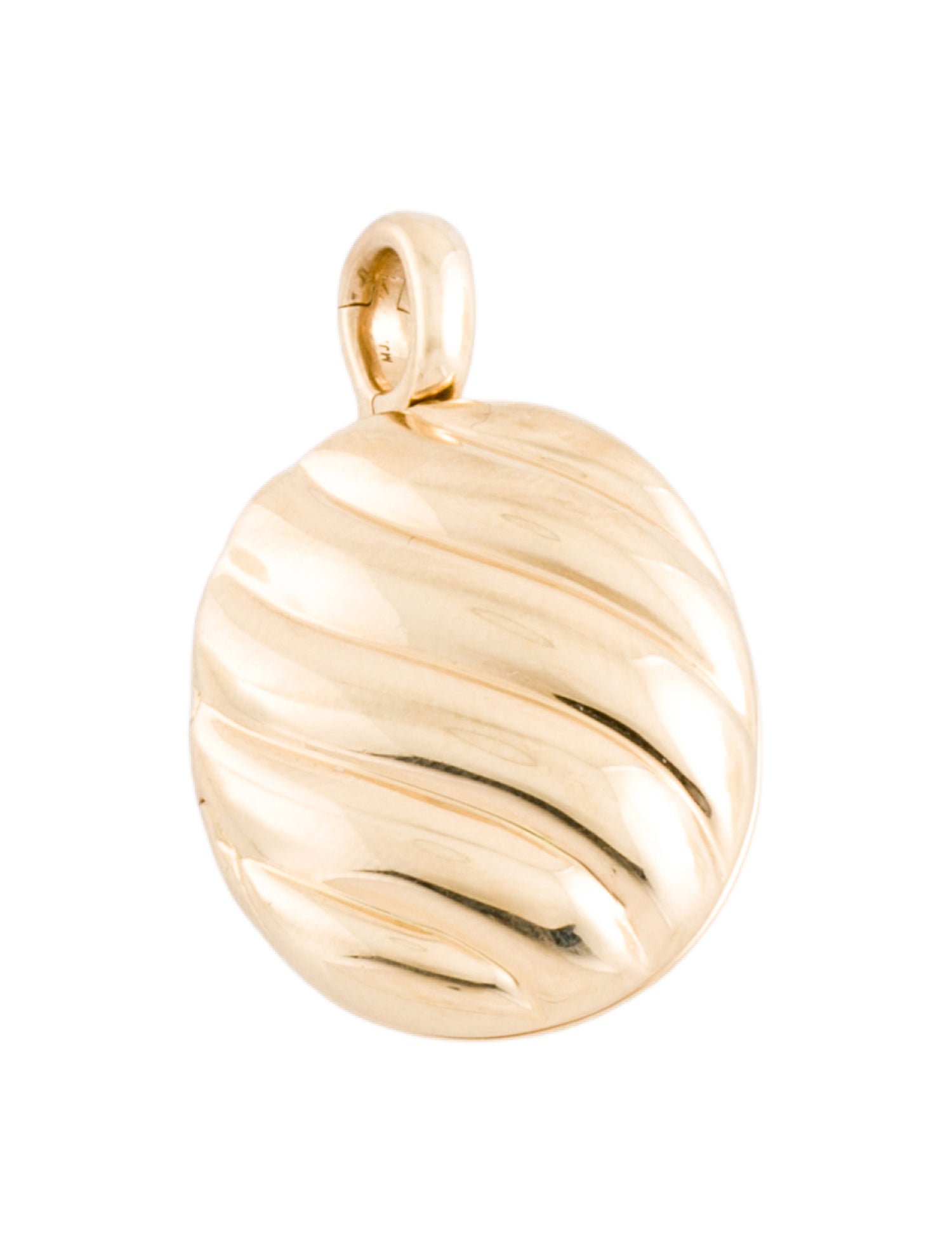 David Yurman 18K Sculpted Cable Oval Enhancer Locket