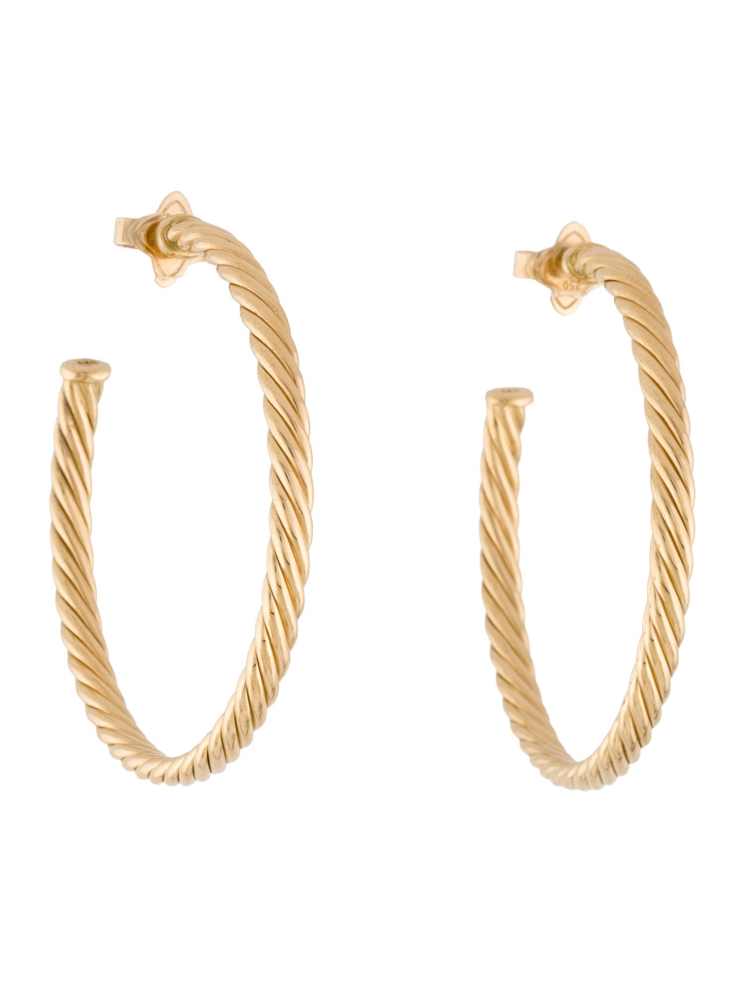 David Yurman 18K Cablespira® Hoop Earrings