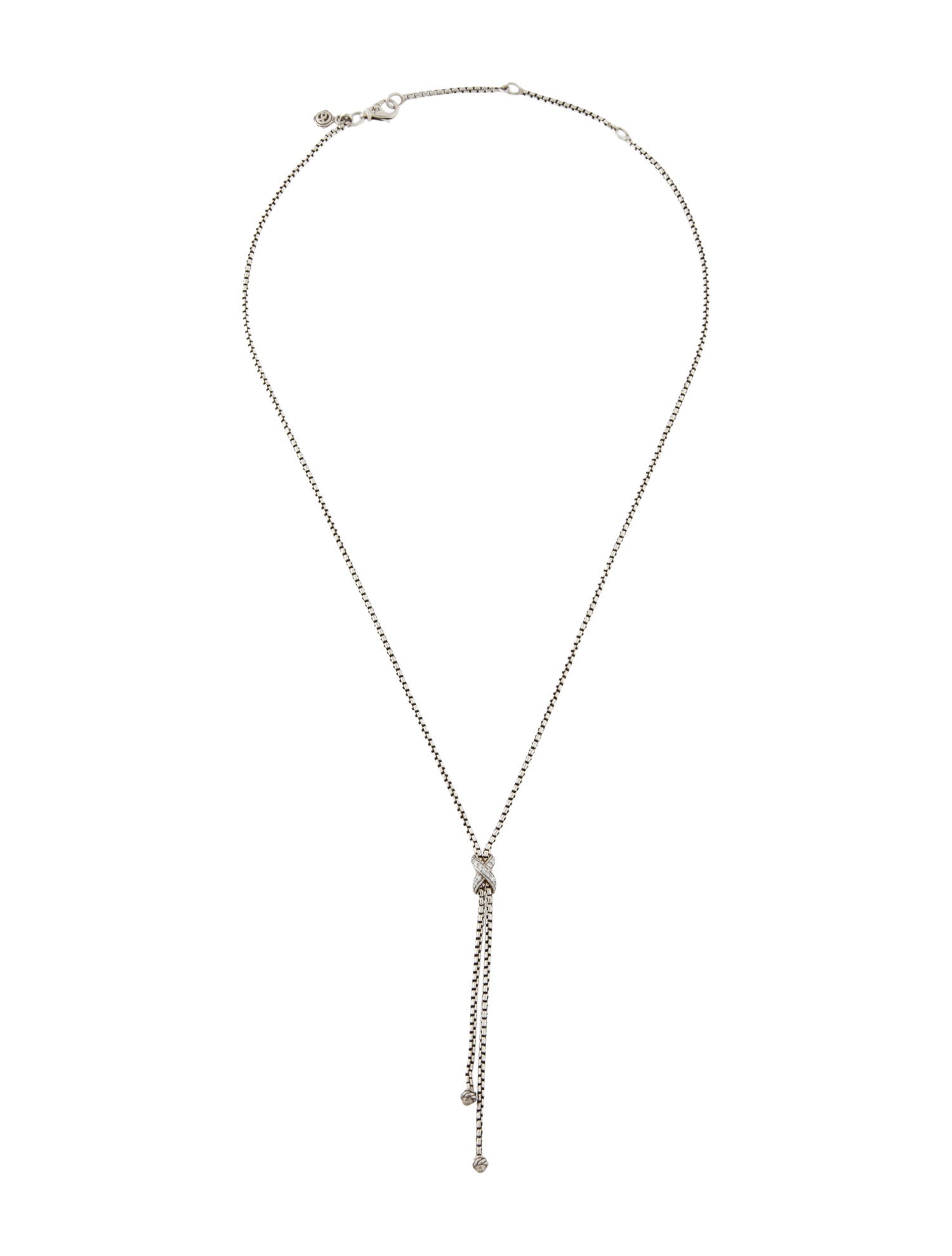 David Yurman Diamond Petite X Lariat Necklace