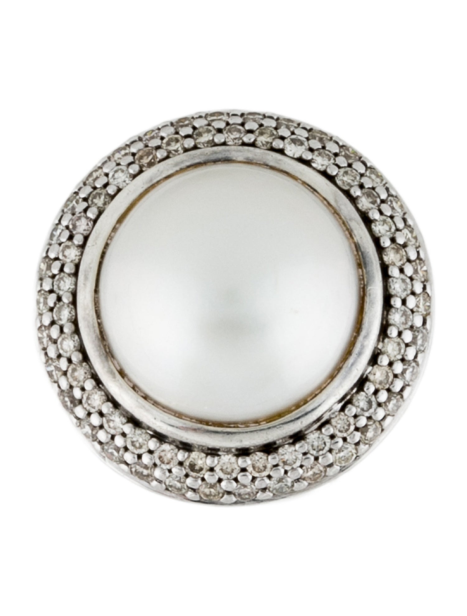 David Yurman Pearl & Diamond Cerise Single Earclip