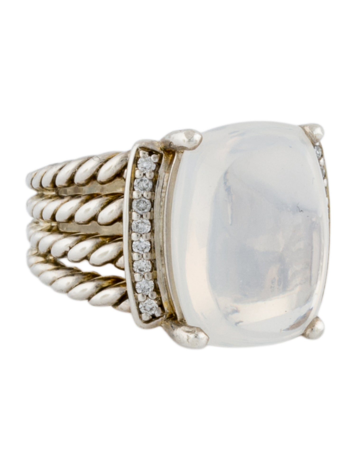 David Yurman Chalcedony & Diamond Cocktail Ring