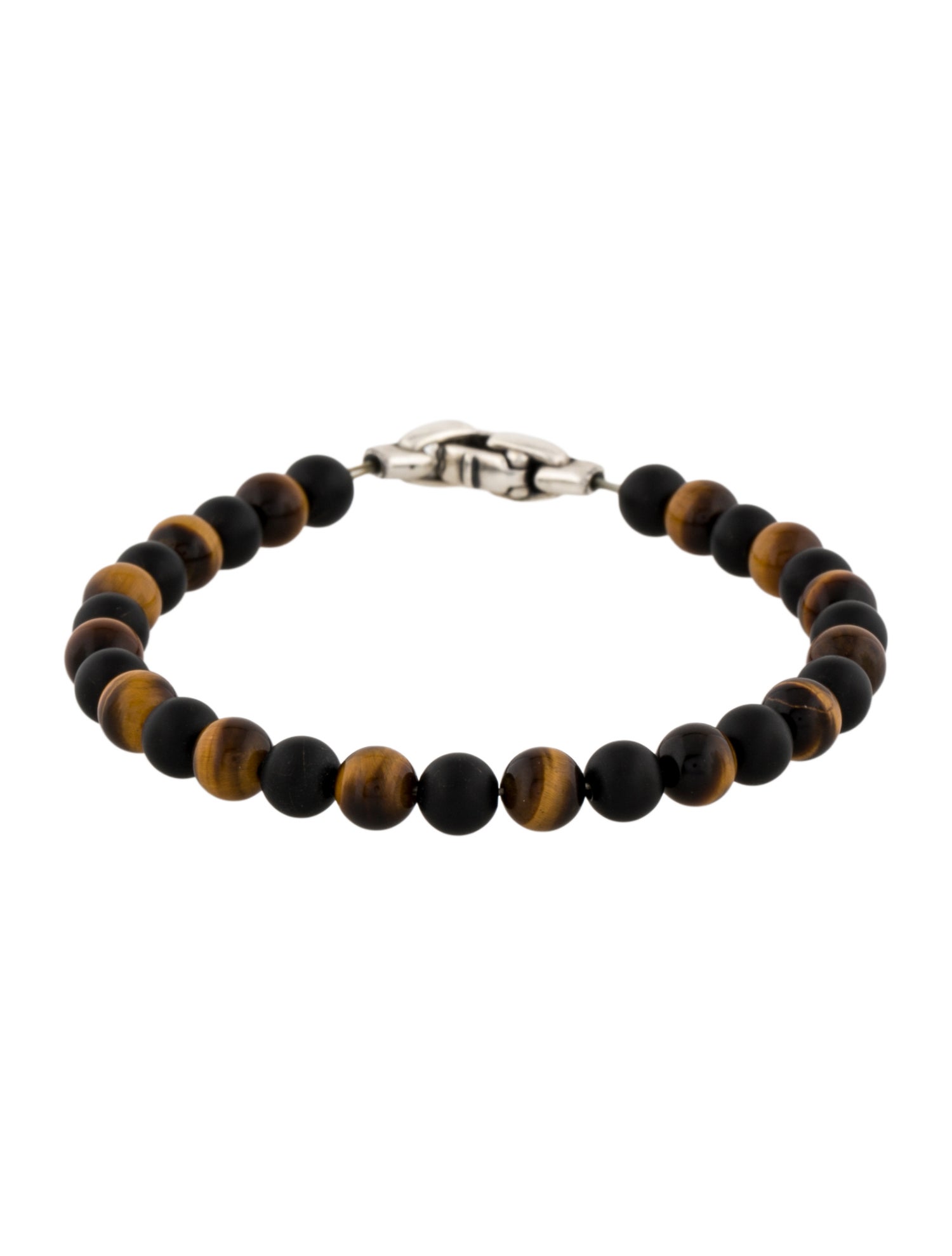 David Yurman Onyx & Tigers Eye Quartz Spiritual Bead Bracelet