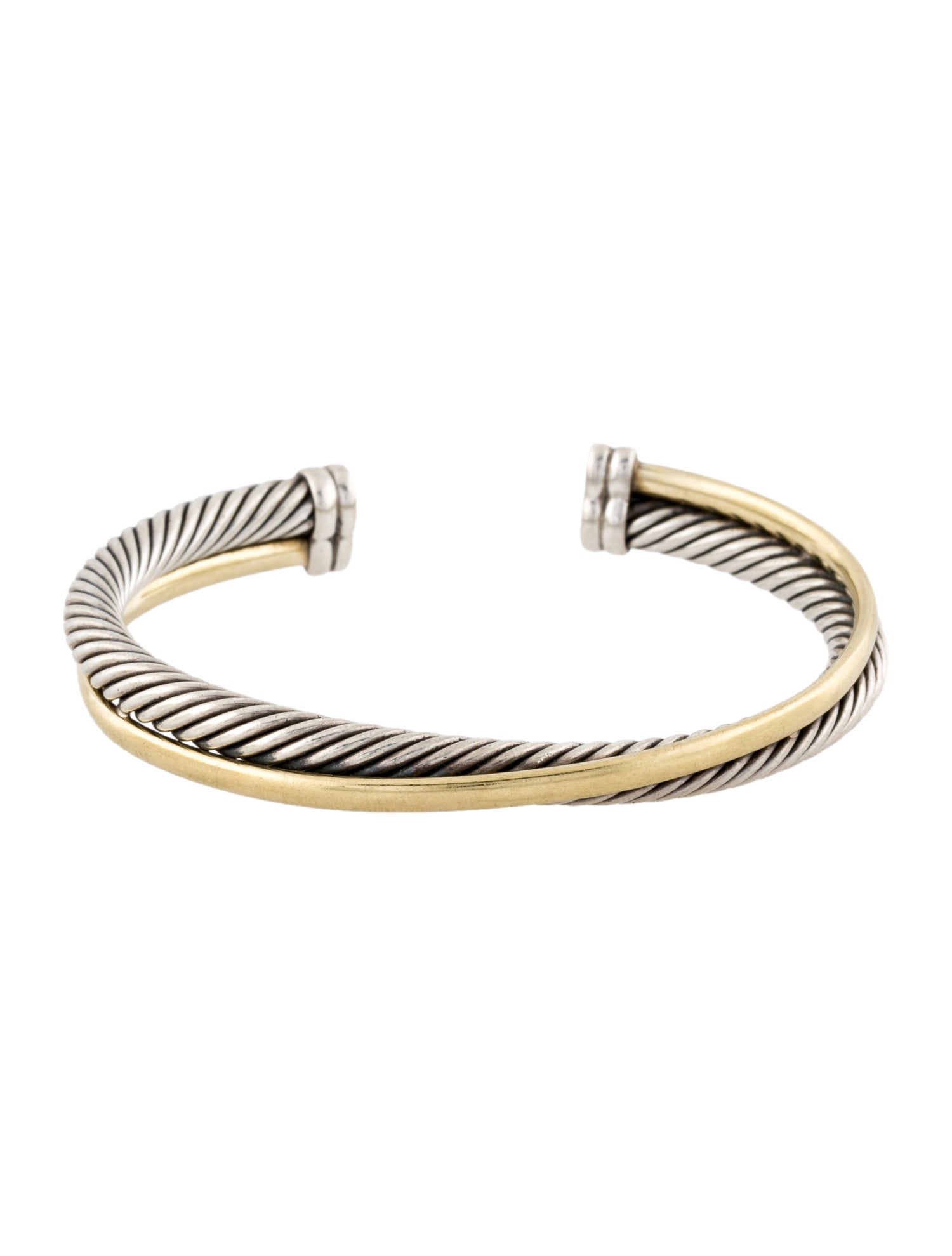 David Yurman Two-Tone Crossover Two Row Cuff Bracelet