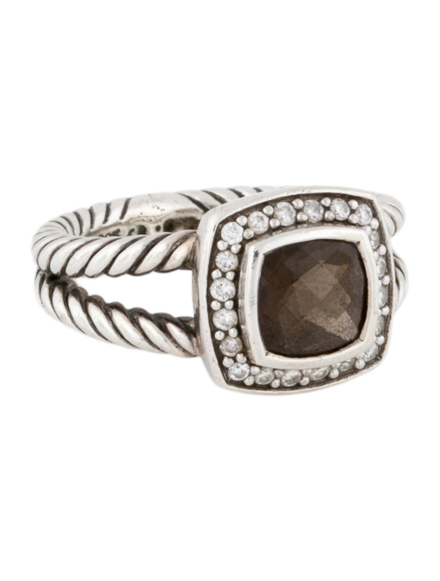 David Yurman Smoky Quartz & Diamond Petite Albion Ring