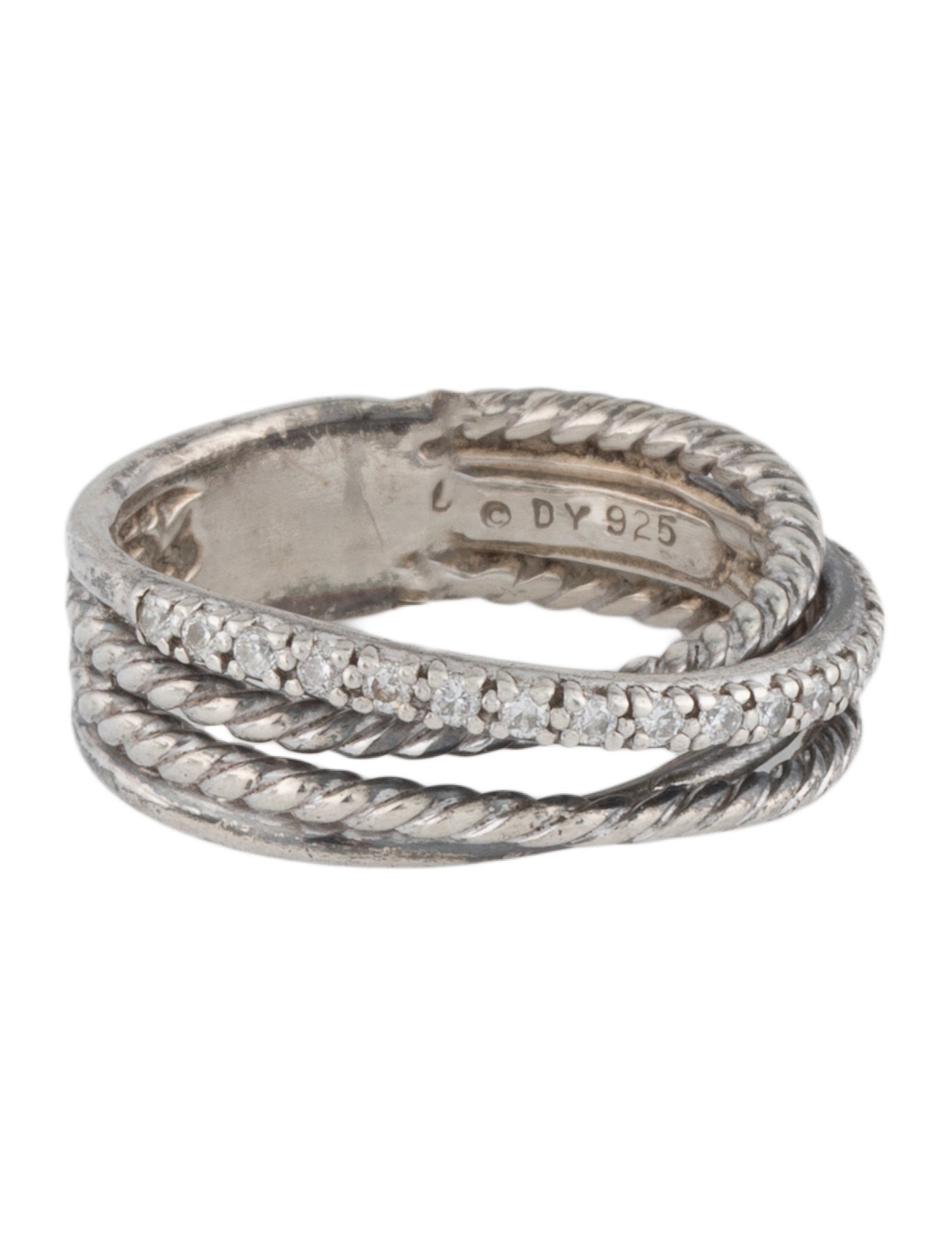 David Yurman Diamond Crossover Band Ring