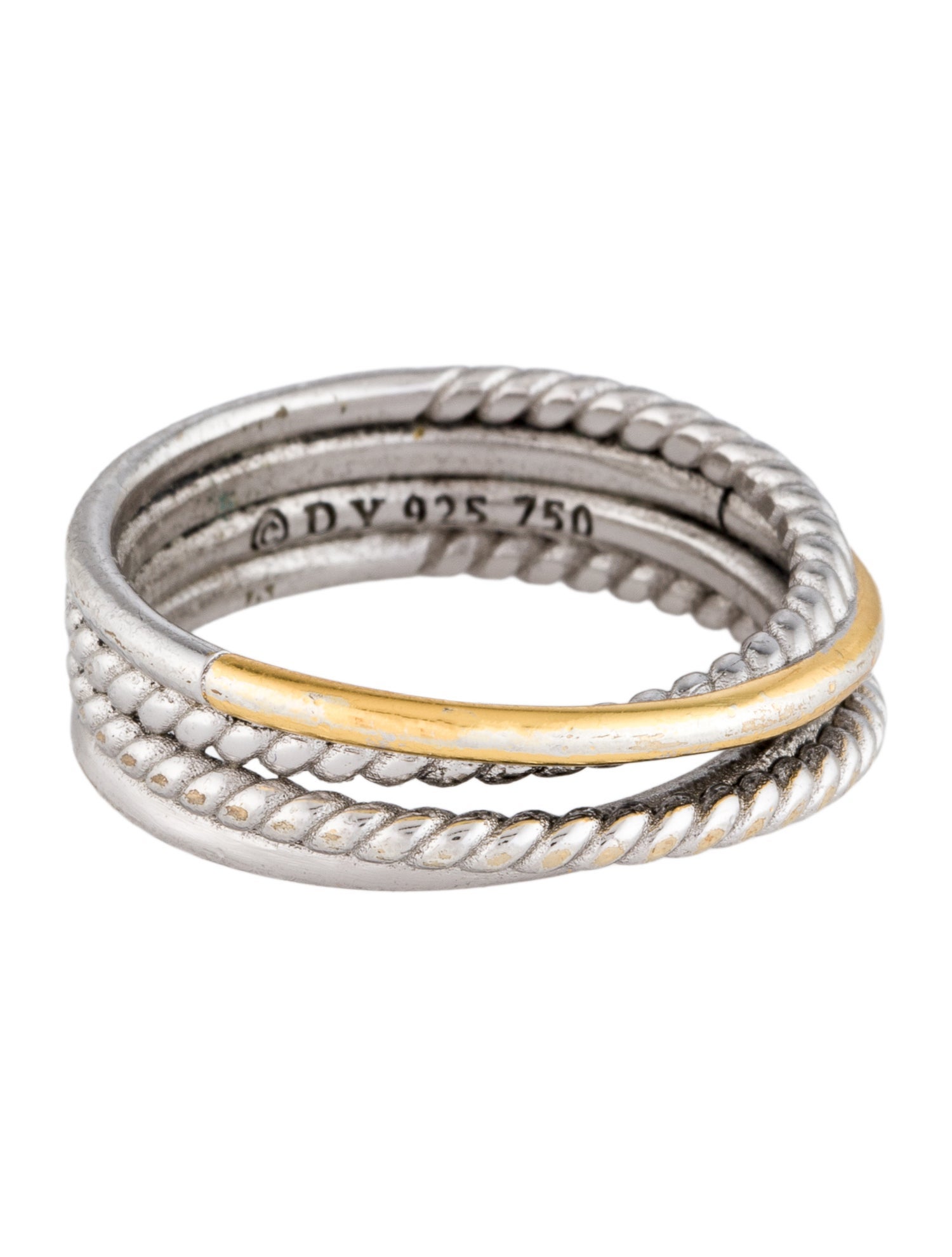 David Yurman Two-Tone Crossover Band Ring