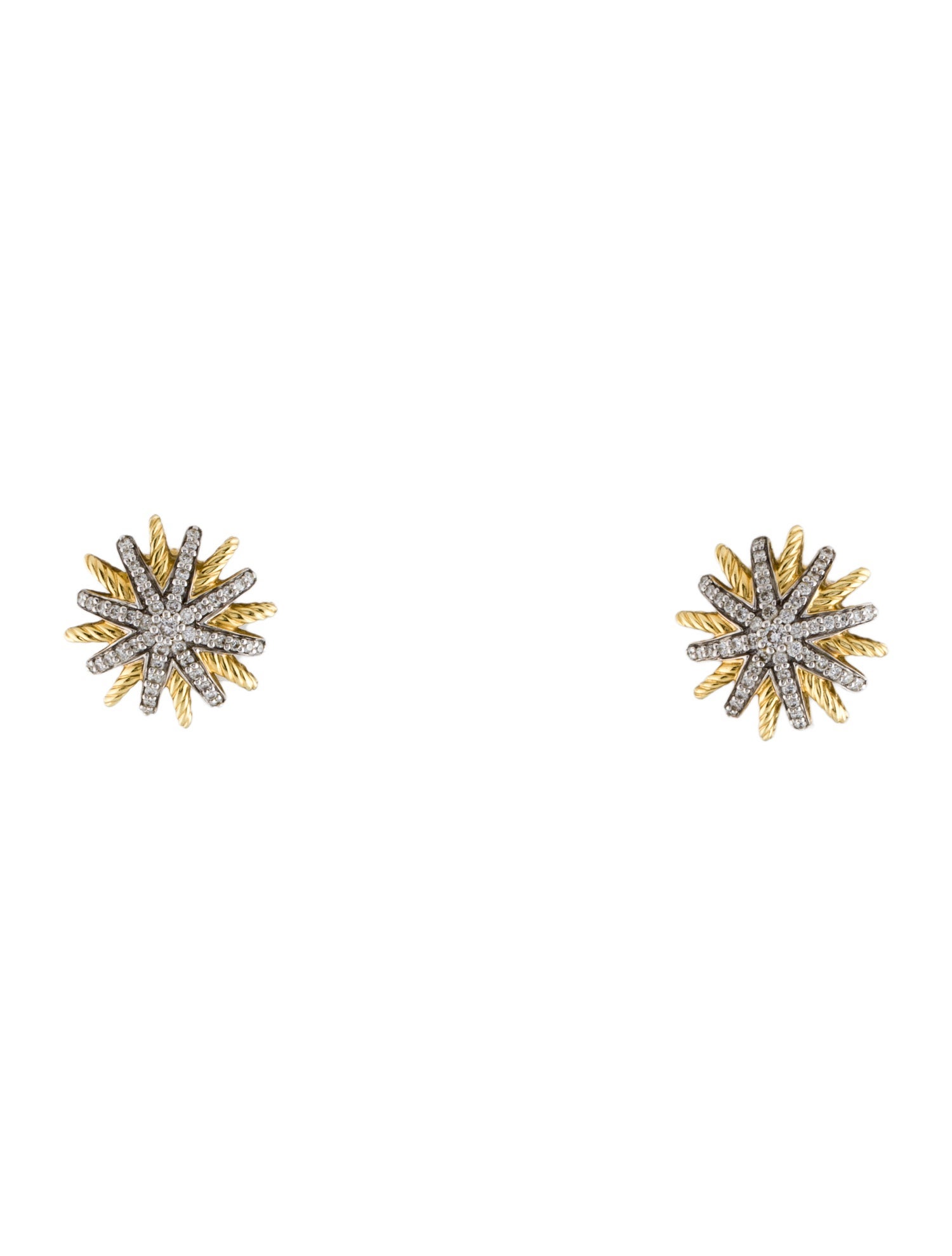 David Yurman 18K Diamond Starburst Stud Earrings