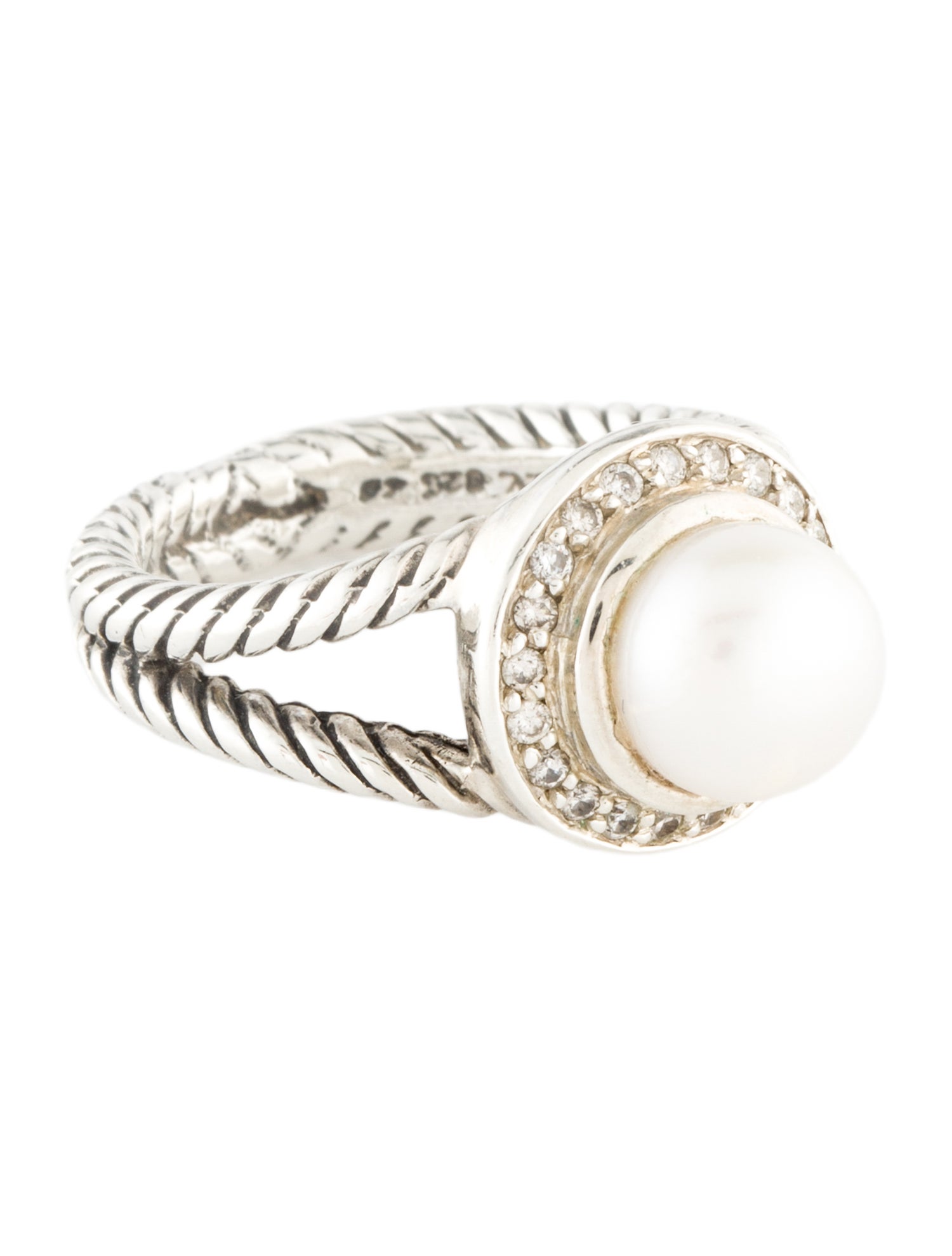 David Yurman Pearl & Diamond Petite Cerise Cocktail Ring