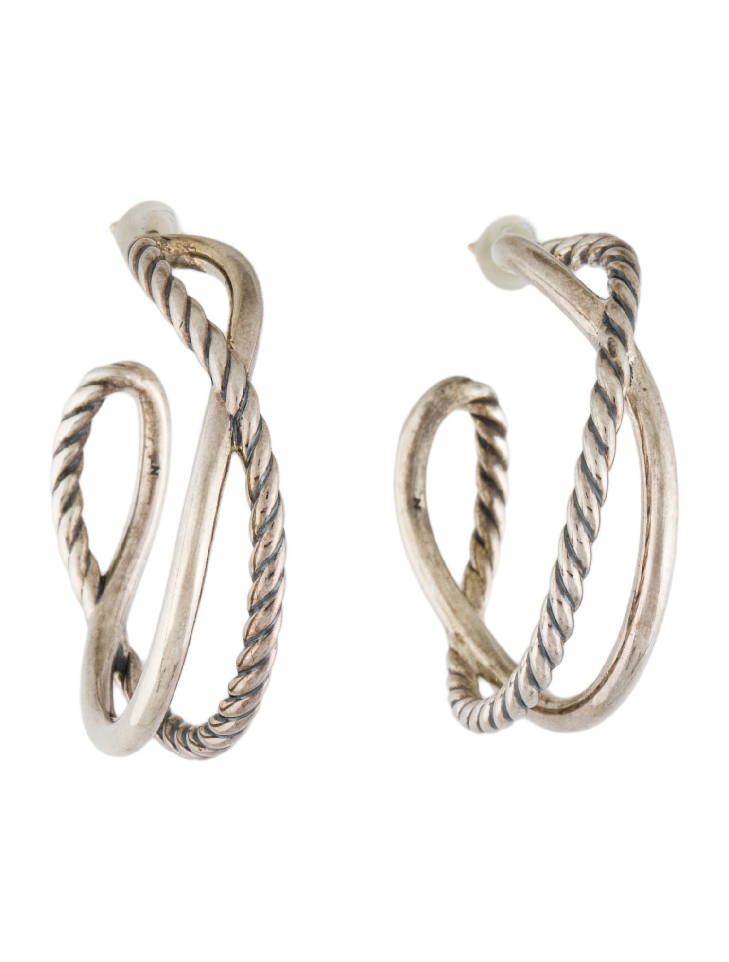 David Yurman Crossover Hoop Earrings