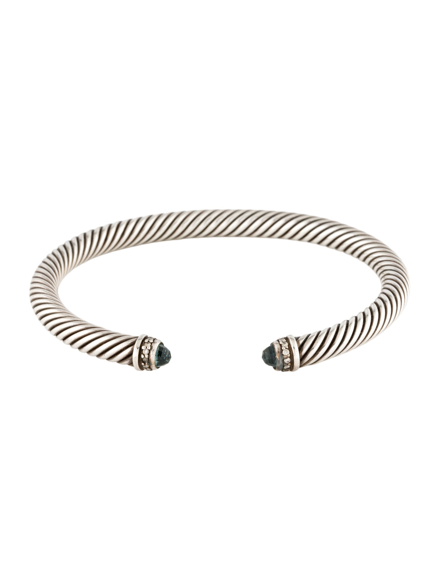 David Yurman Topaz & Diamond Classic Cable Bracelet