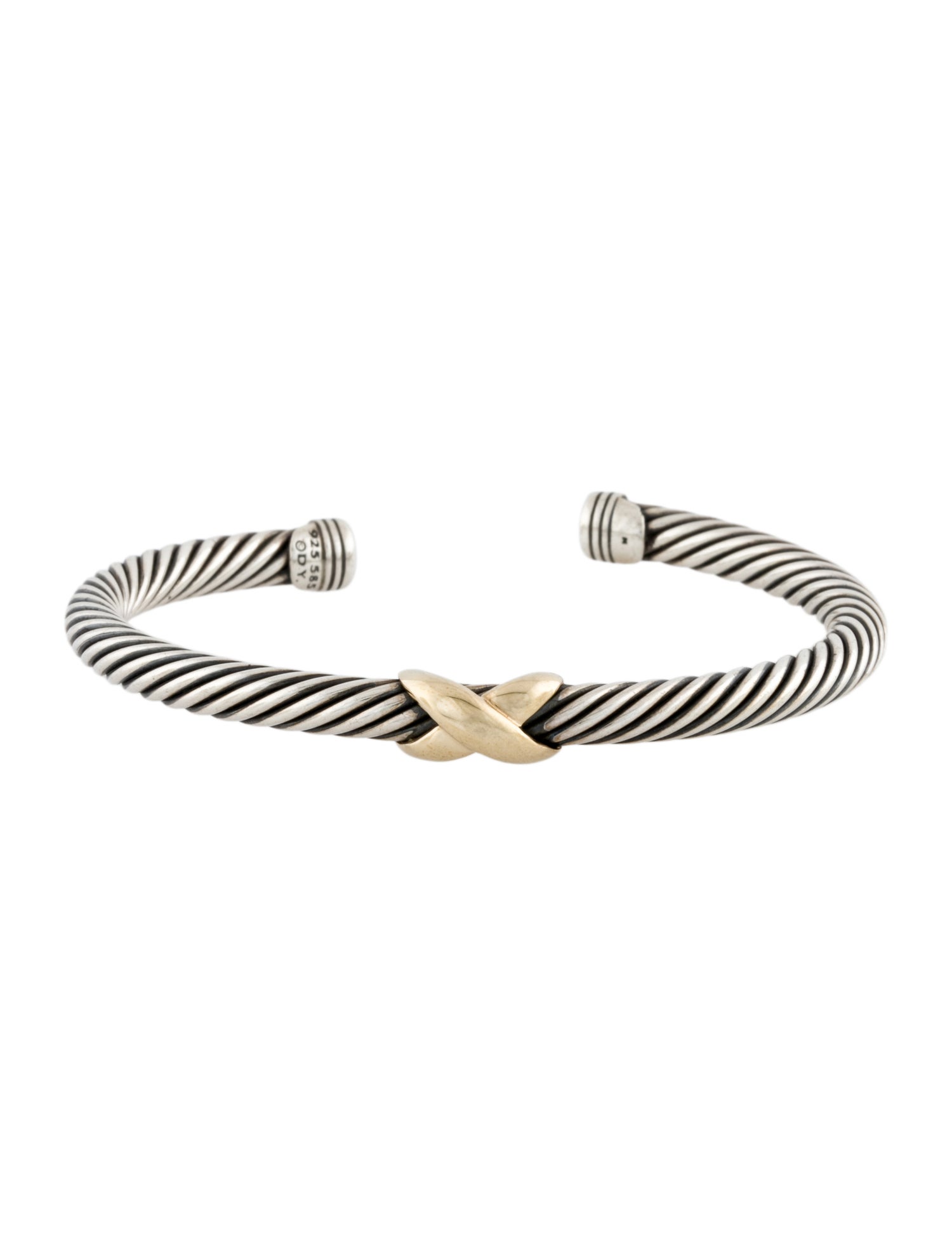David Yurman Two-Tone Cable Flex X Cuff Bracelet