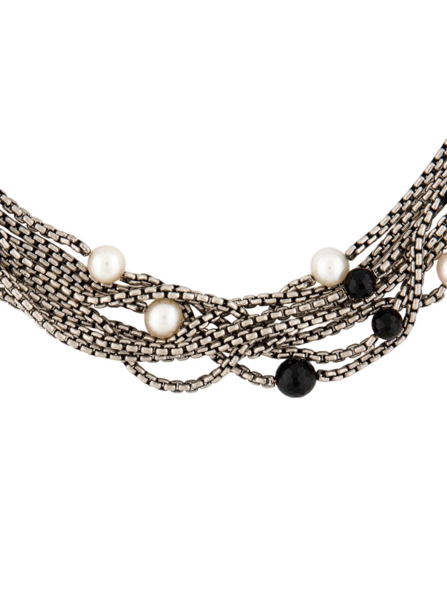 David Yurman Pearl & Onyx Multistrand Necklace