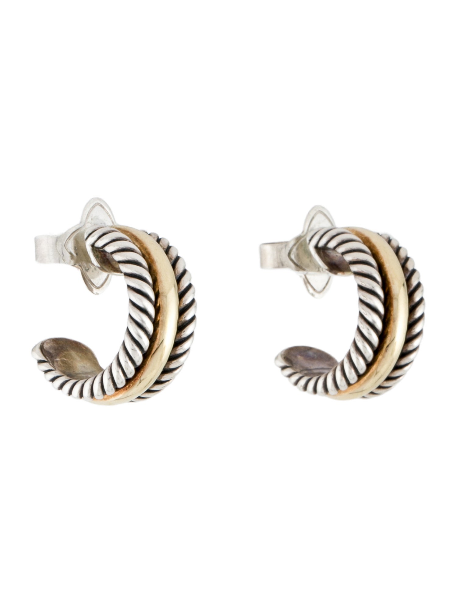 David Yurman Two-Tone Huggie Earrings