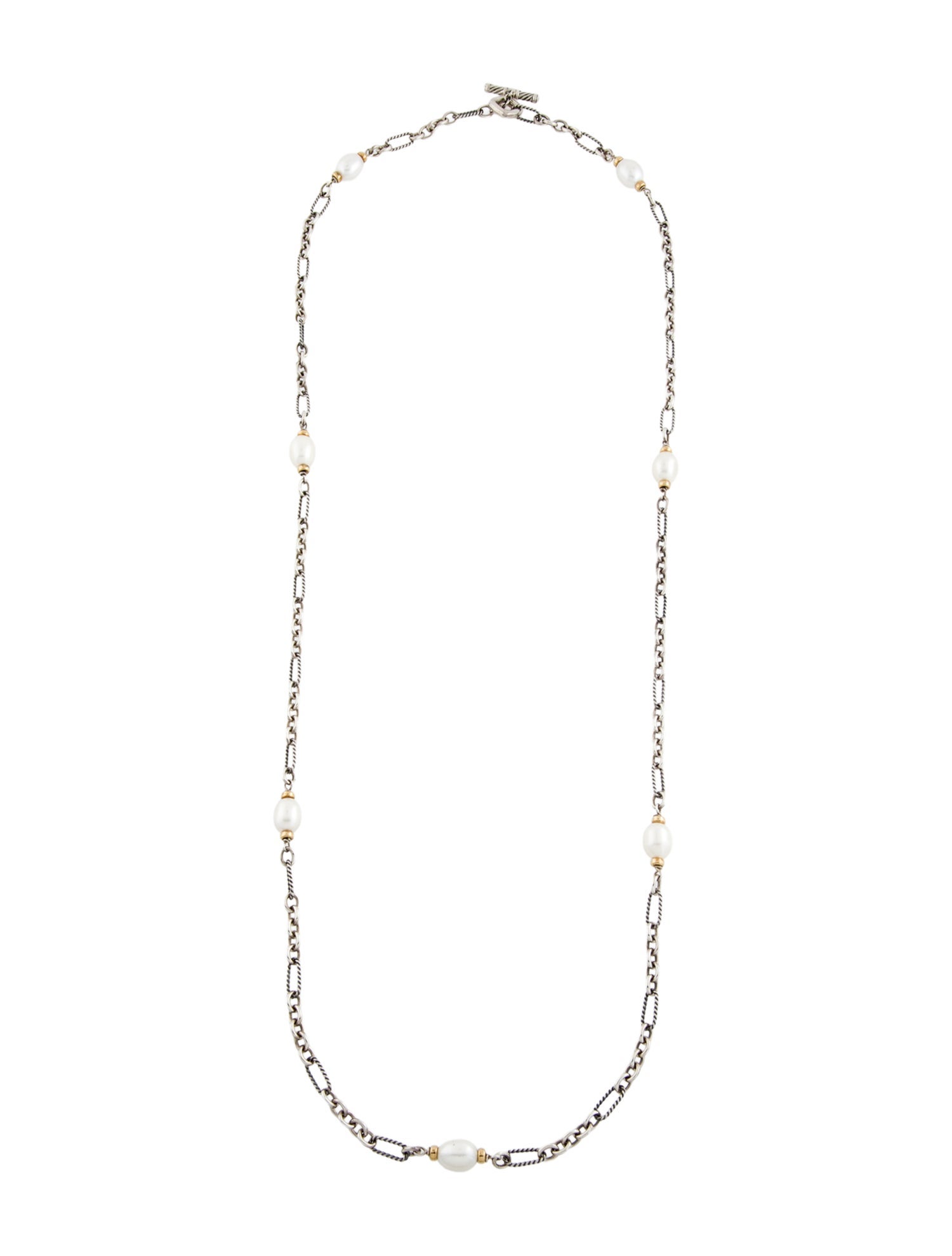 David Yurman Pearl Figaro Chain Station Necklace