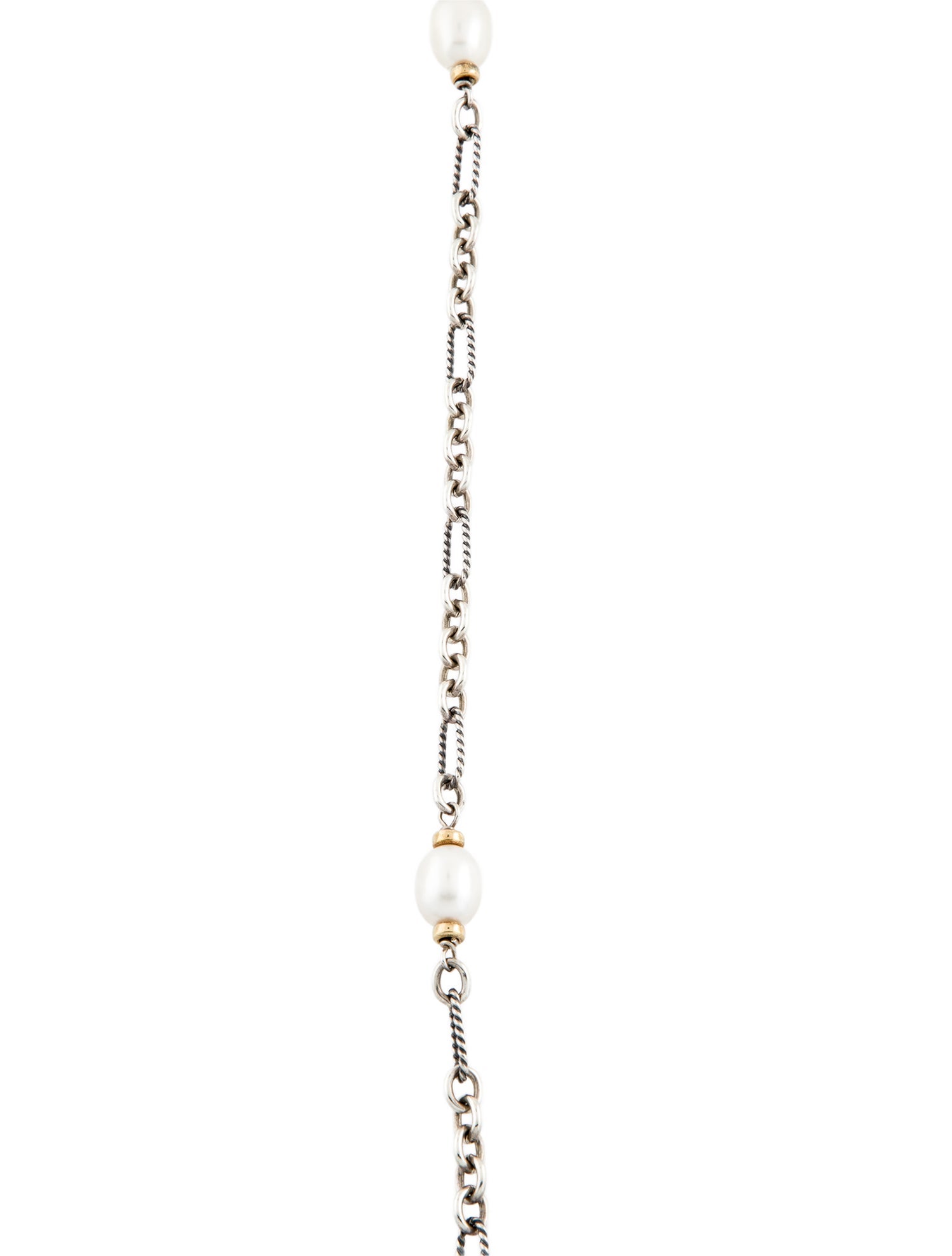 David Yurman Pearl Figaro Chain Station Necklace