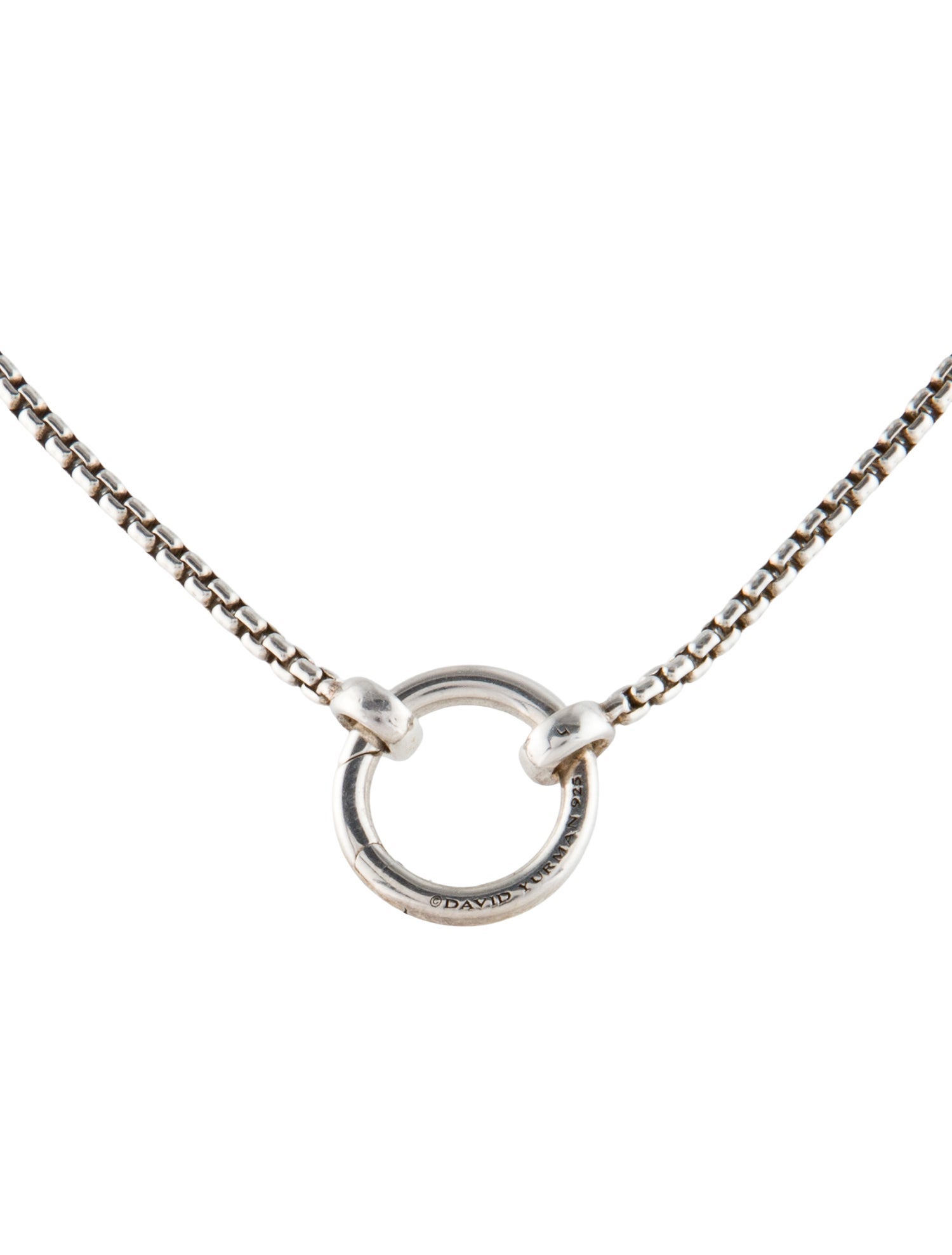 David Yurman Smooth Amulet Vehicle Box Chain Slider Necklace