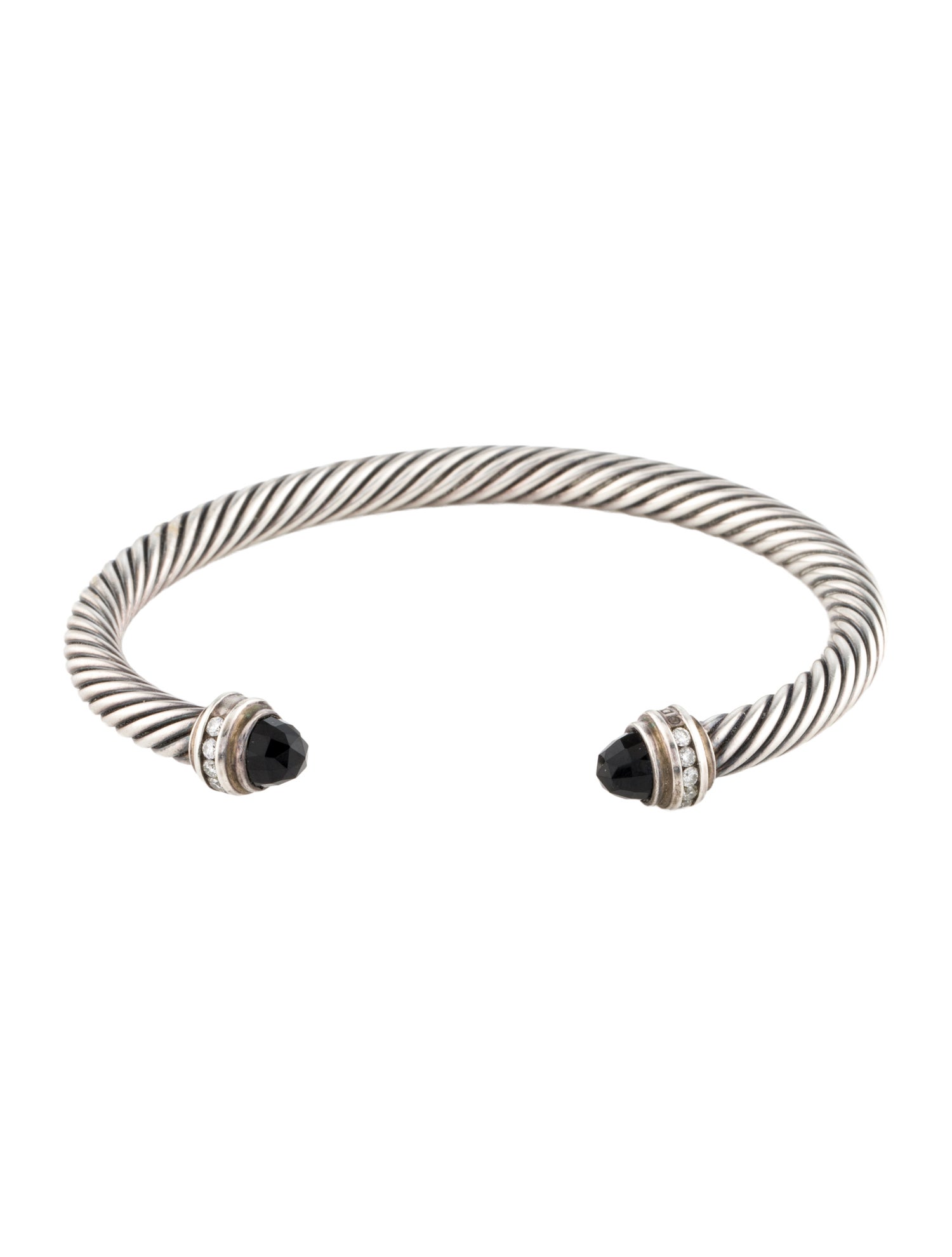 David Yurman Onyx & Diamond Cable Classic Cuff