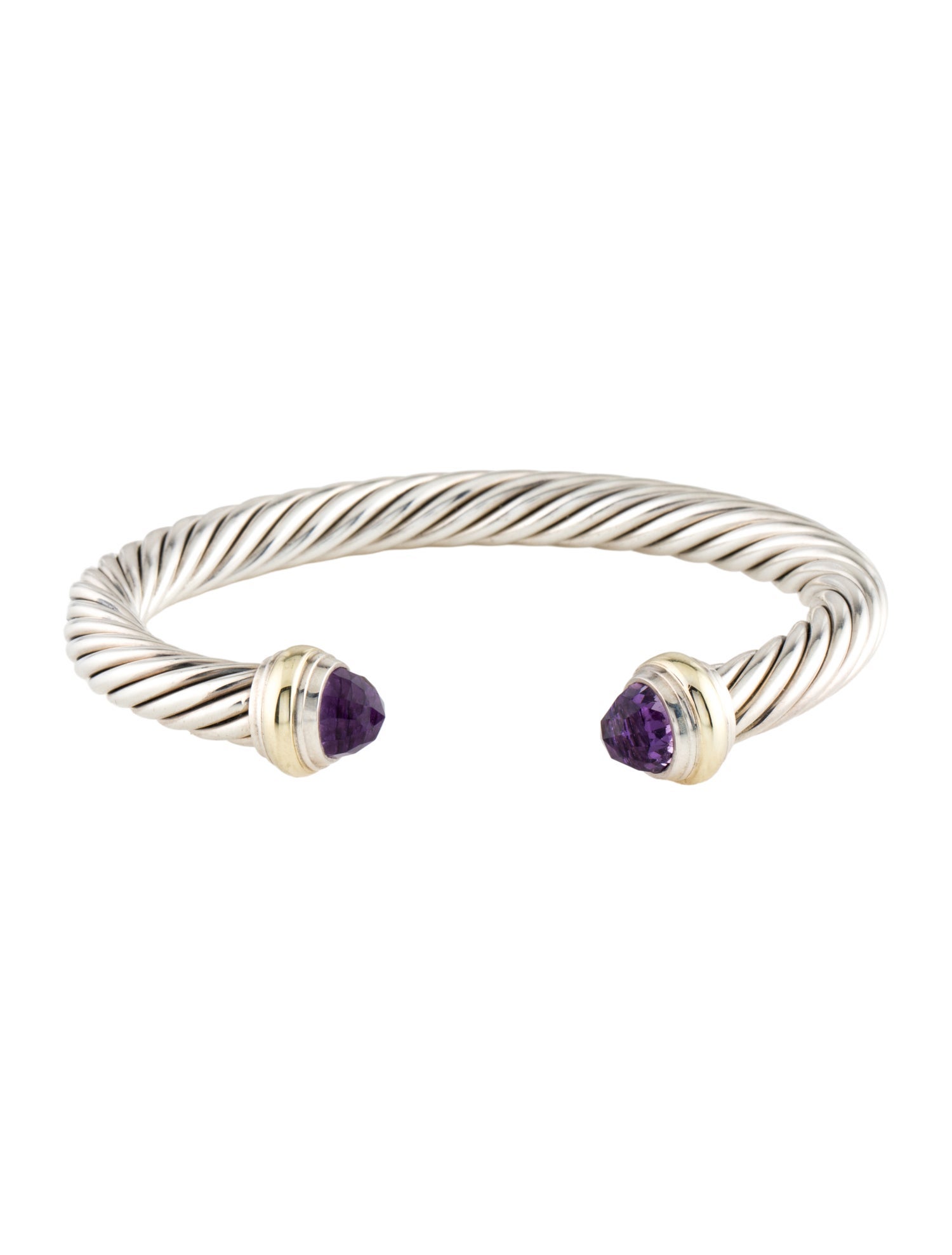 David Yurman Amethyst Classic Cable Cuff Bracelet