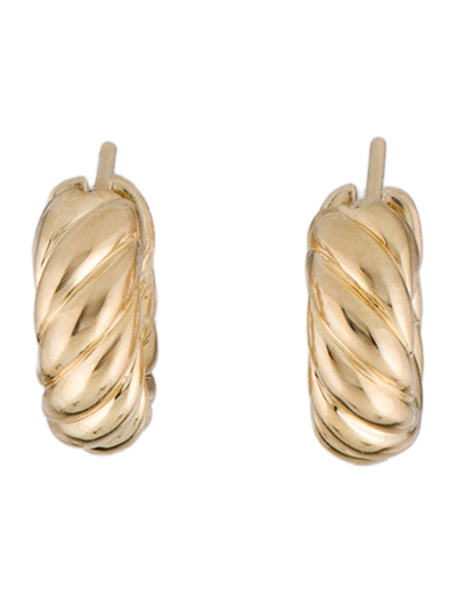 David Yurman 18K Sculpted Cable Hoop Earrings