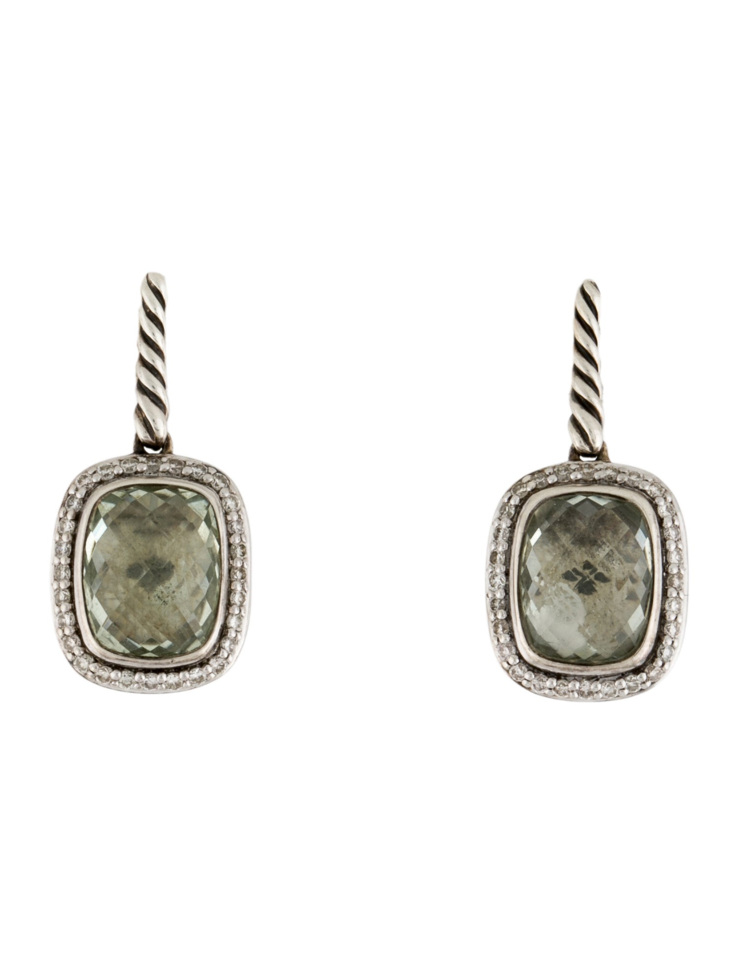 David Yurman Prasiolite & Diamond Noblesse Drop Earrings