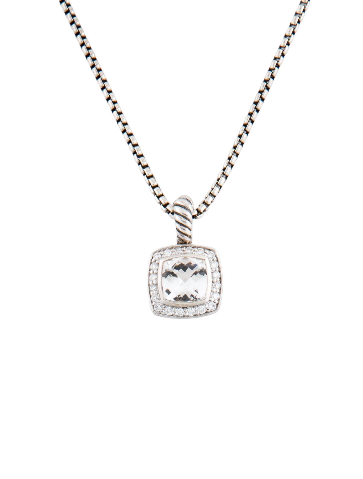 David Yurman Topaz & Diamond Petite Albion Pendant Necklace