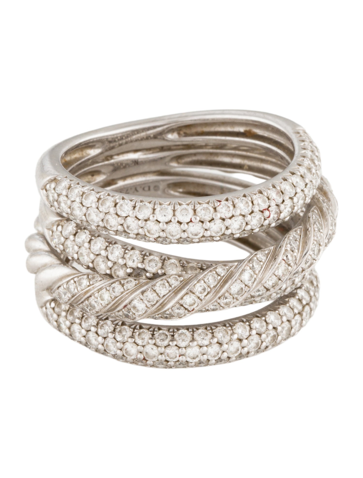 David Yurman 18K Diamond Sculpted Cable Band