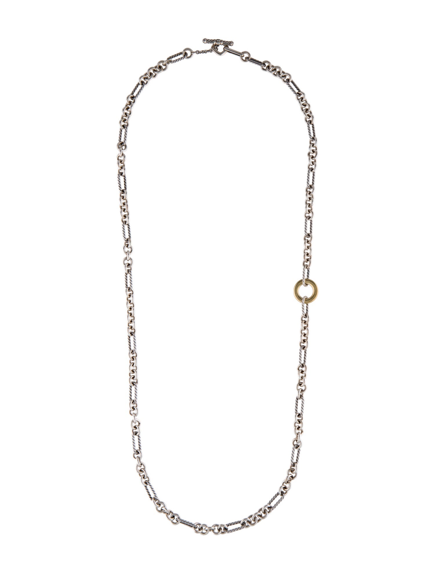 David Yurman Two-Tone Cable Classics Figaro Necklace