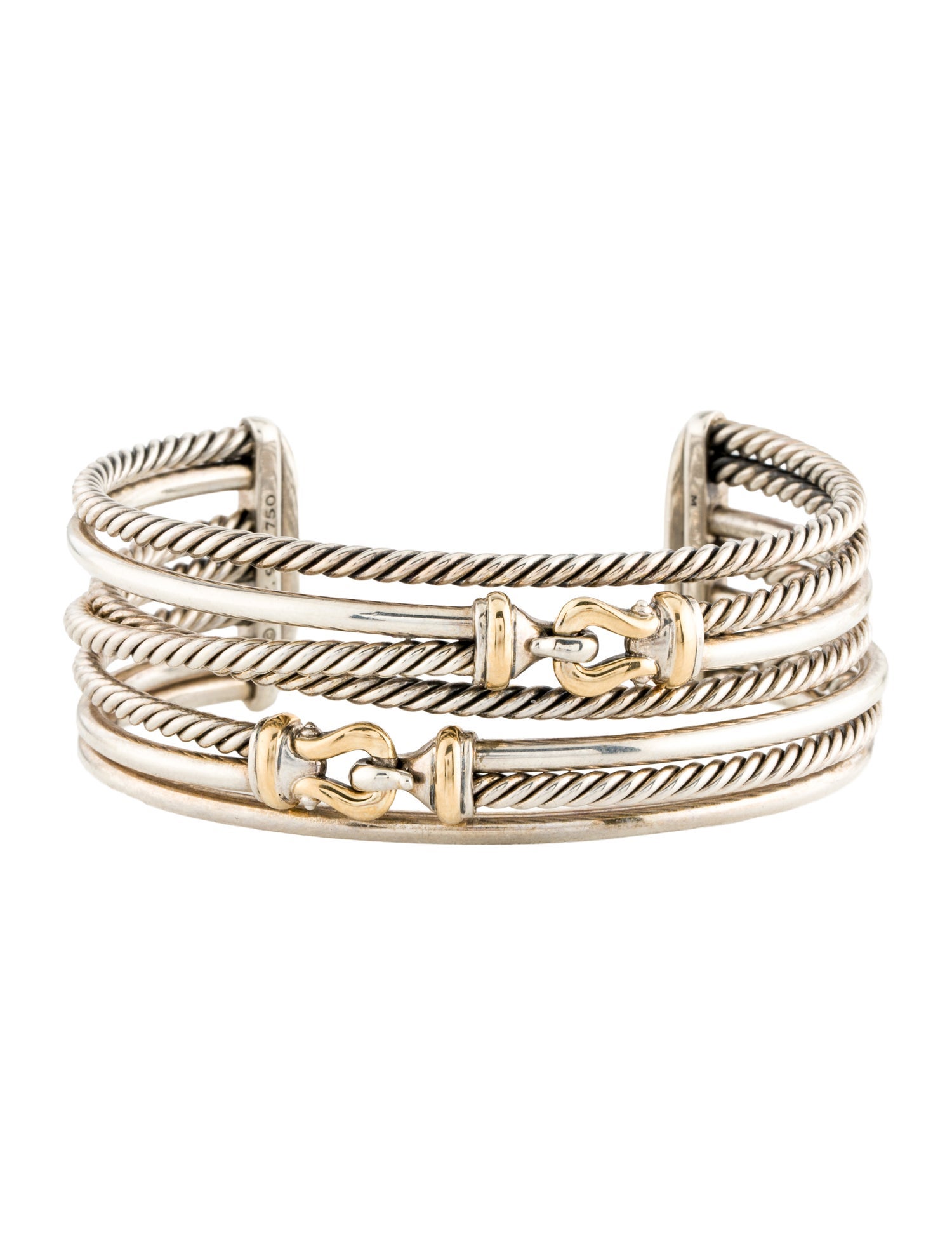 David Yurman Two-Tone Buckle Crossover Bracelet