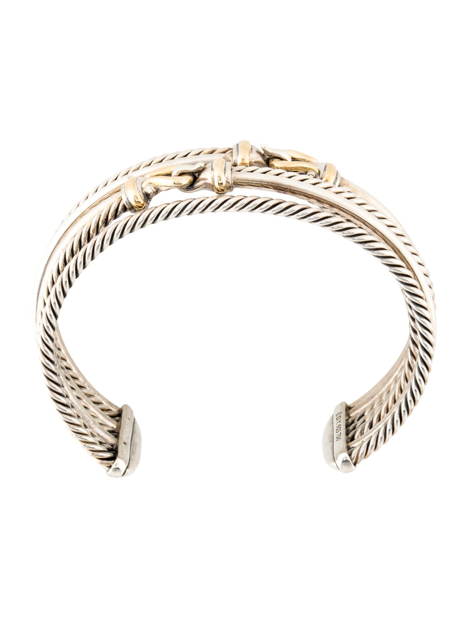 David Yurman Two-Tone Buckle Crossover Bracelet