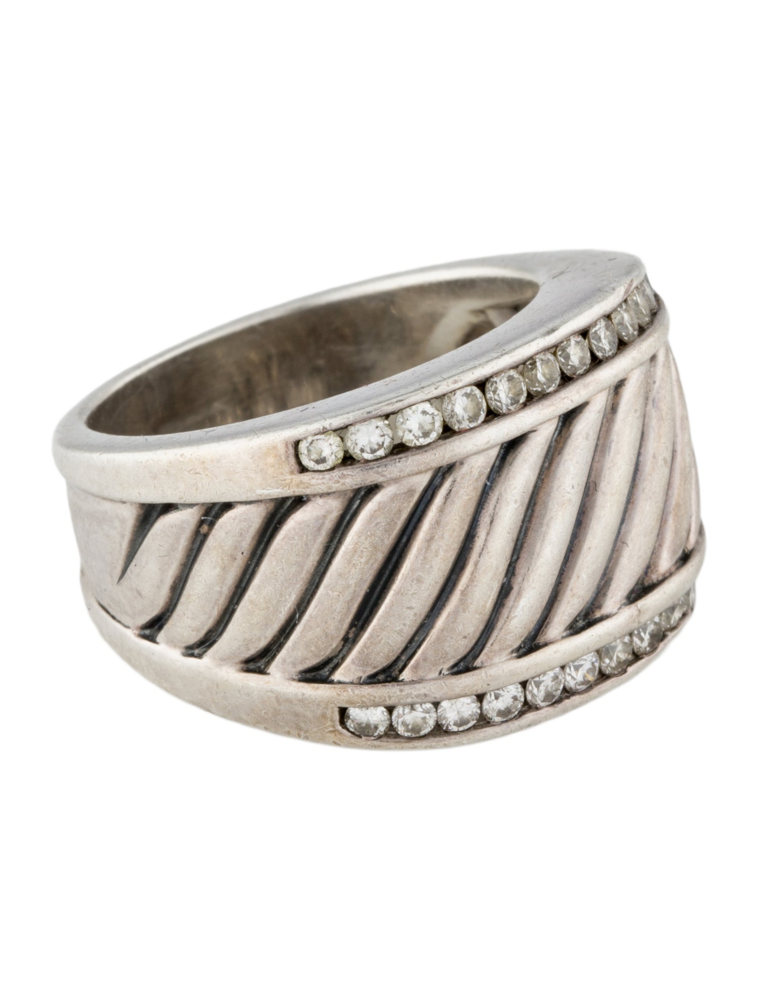 David Yurman Diamond Sculpted Cable Cigar Band
