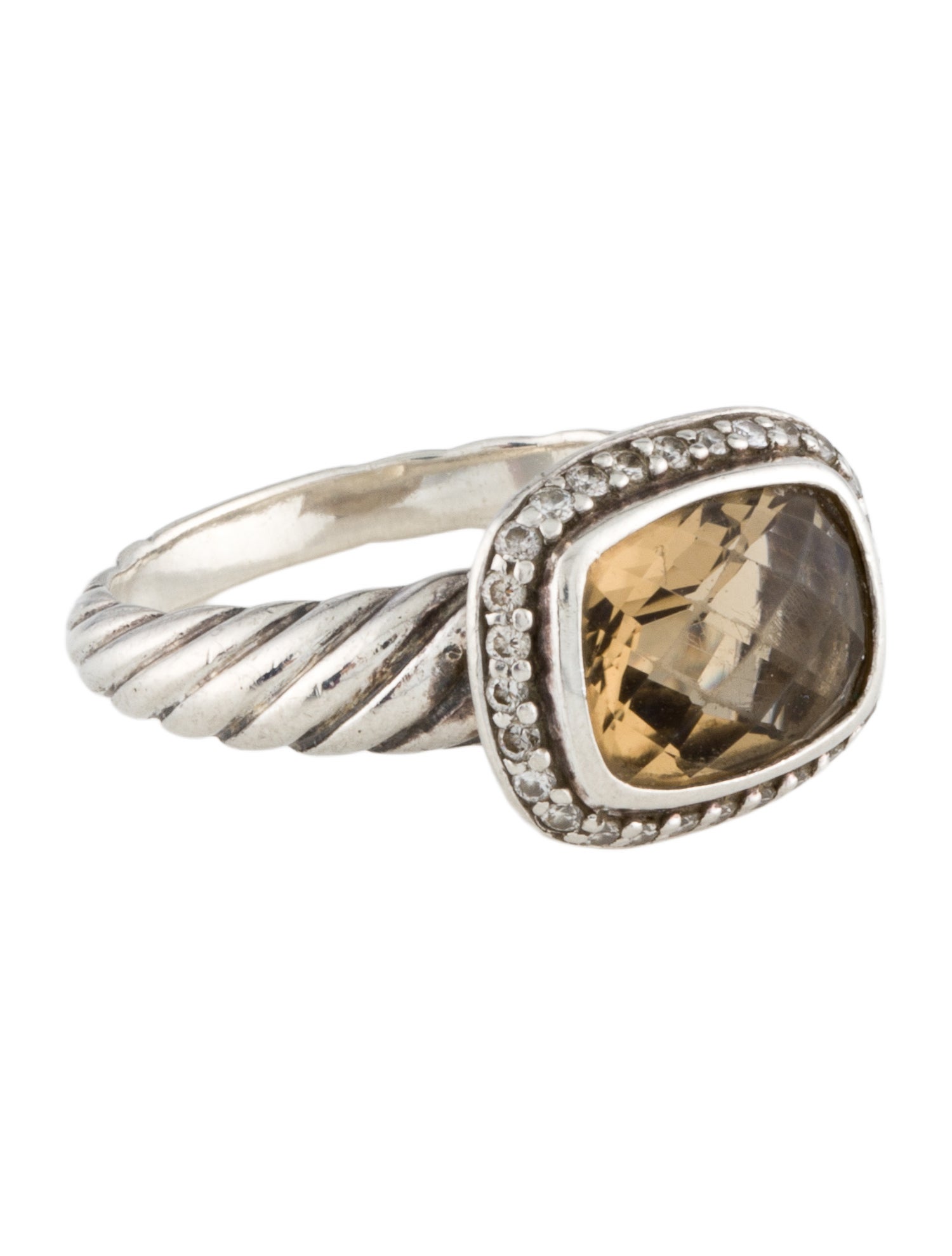 David Yurman Smoky Quartz & Diamond Noblesse Ring