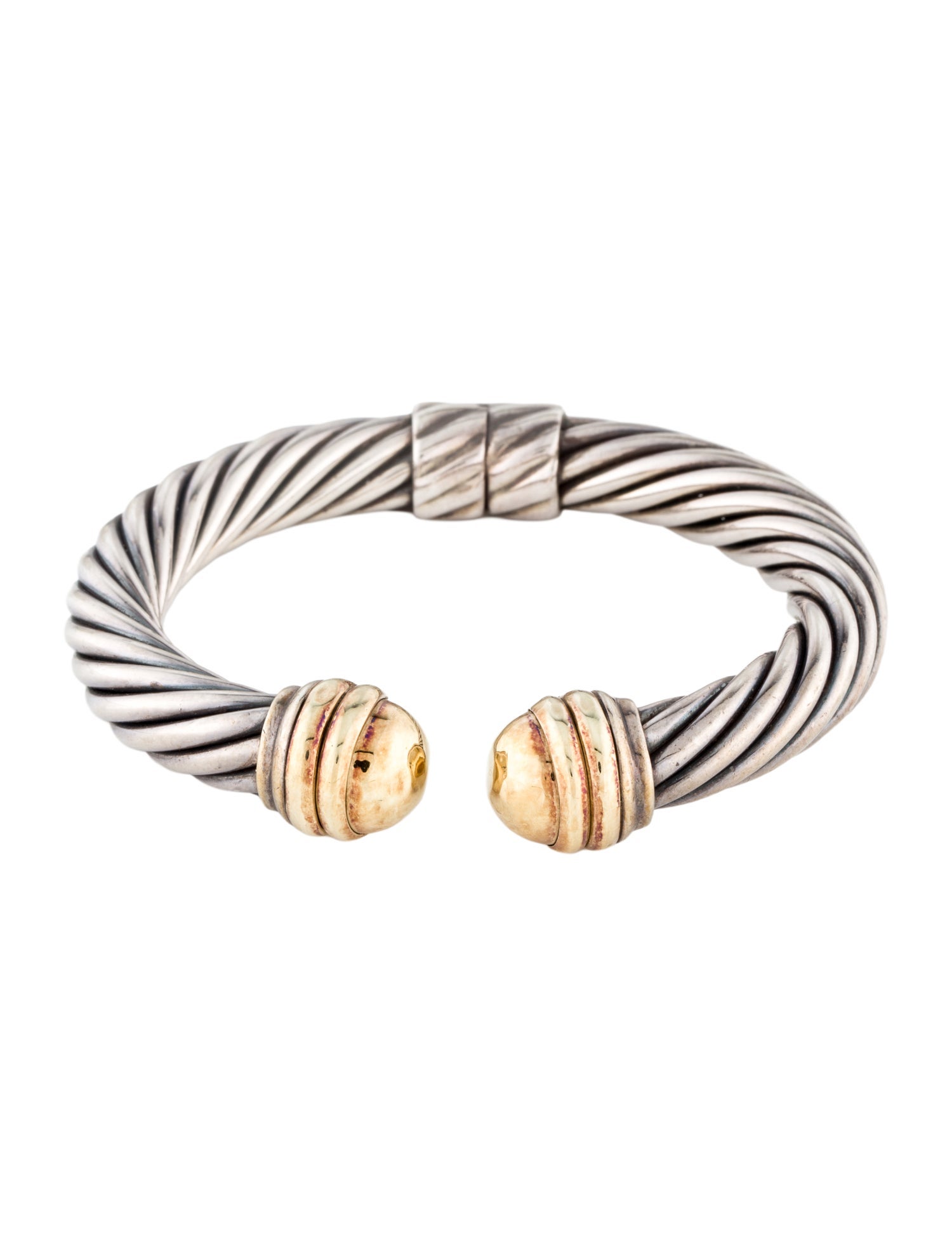 David Yurman Two-Tone Classic Dome Hinged Cuff