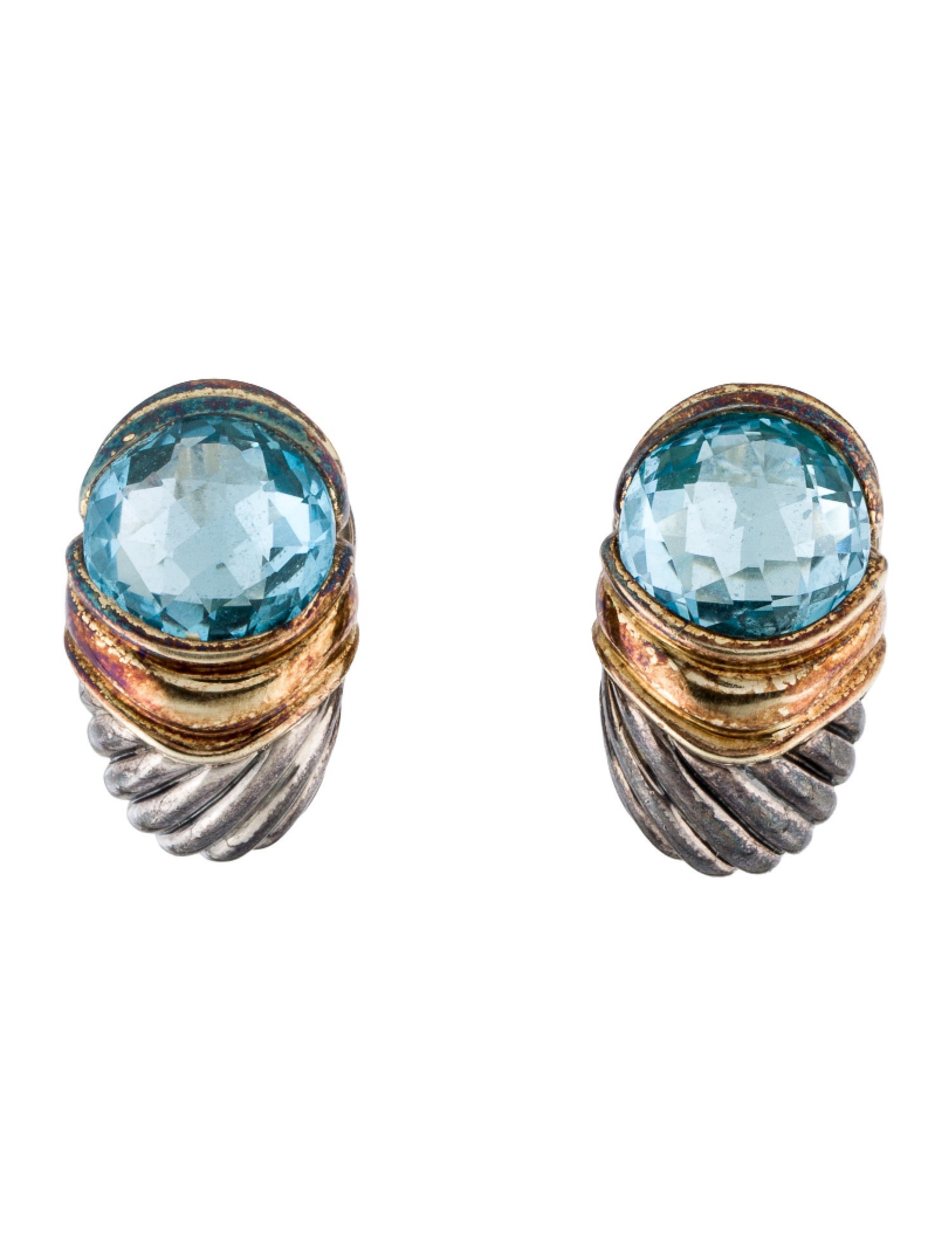 David Yurman Vintage Topaz Shrimp Earclips