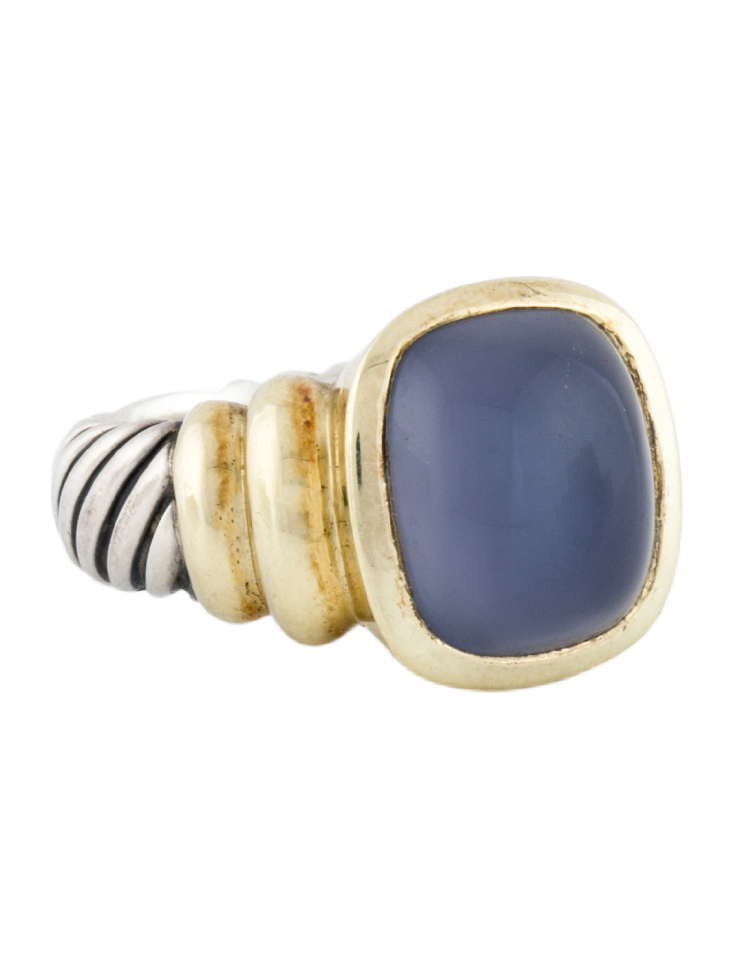 David Yurman Two-Tone Chalcedony Noblesse Ring
