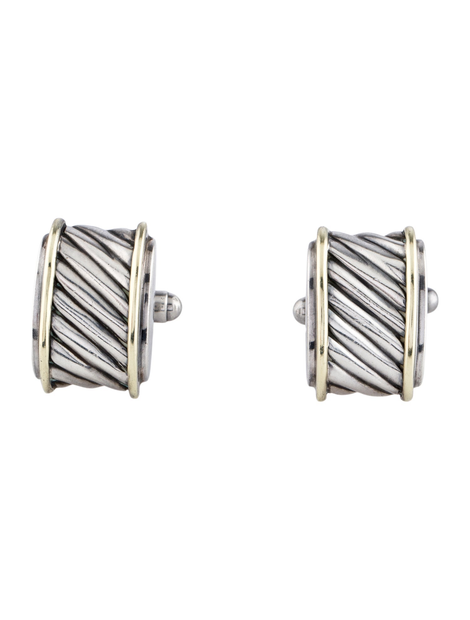 David Yurman Two-Tone Cable Cigar Band Cufflinks