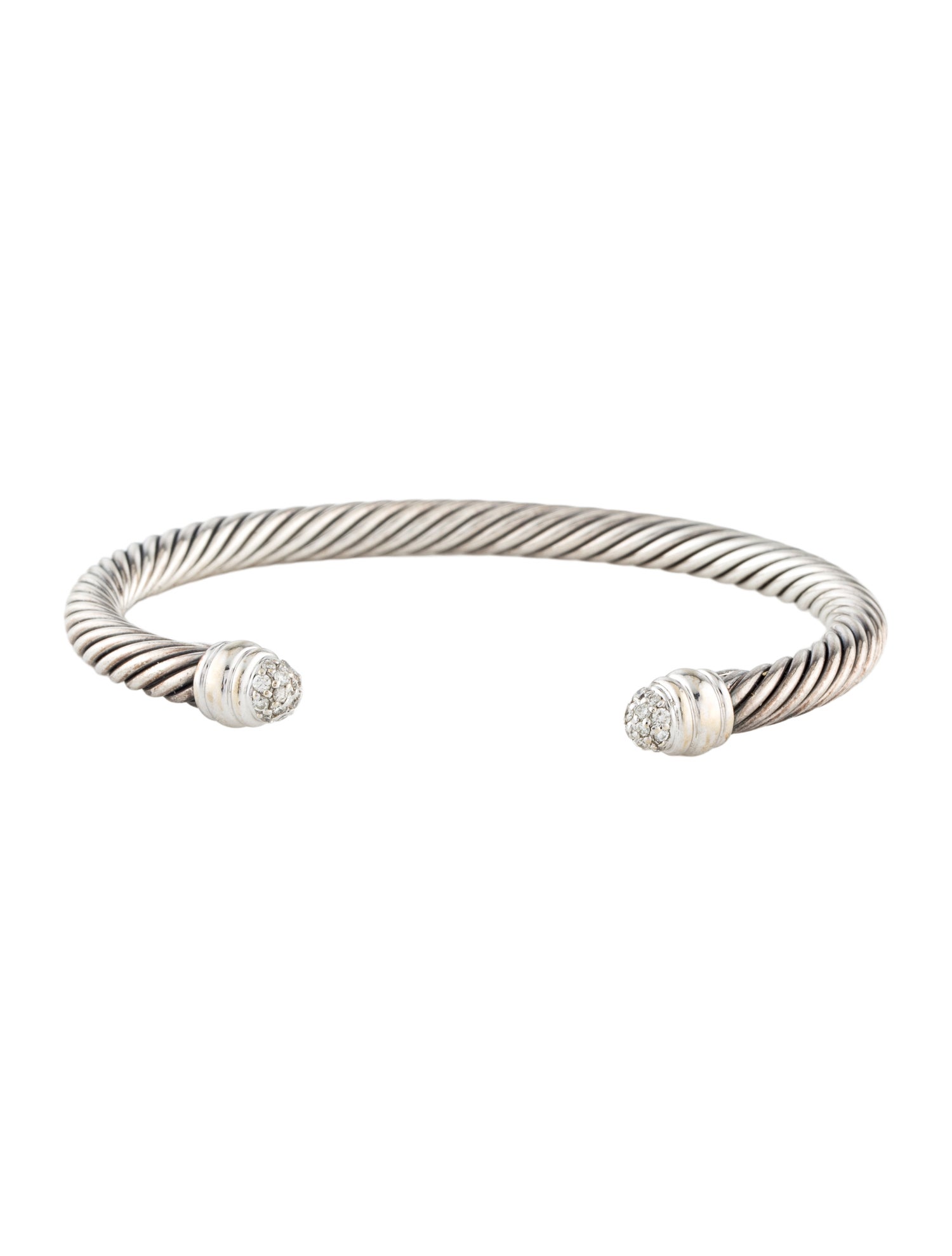 David Yurman Diamond Dome Cable Classic Cuff Bracelet