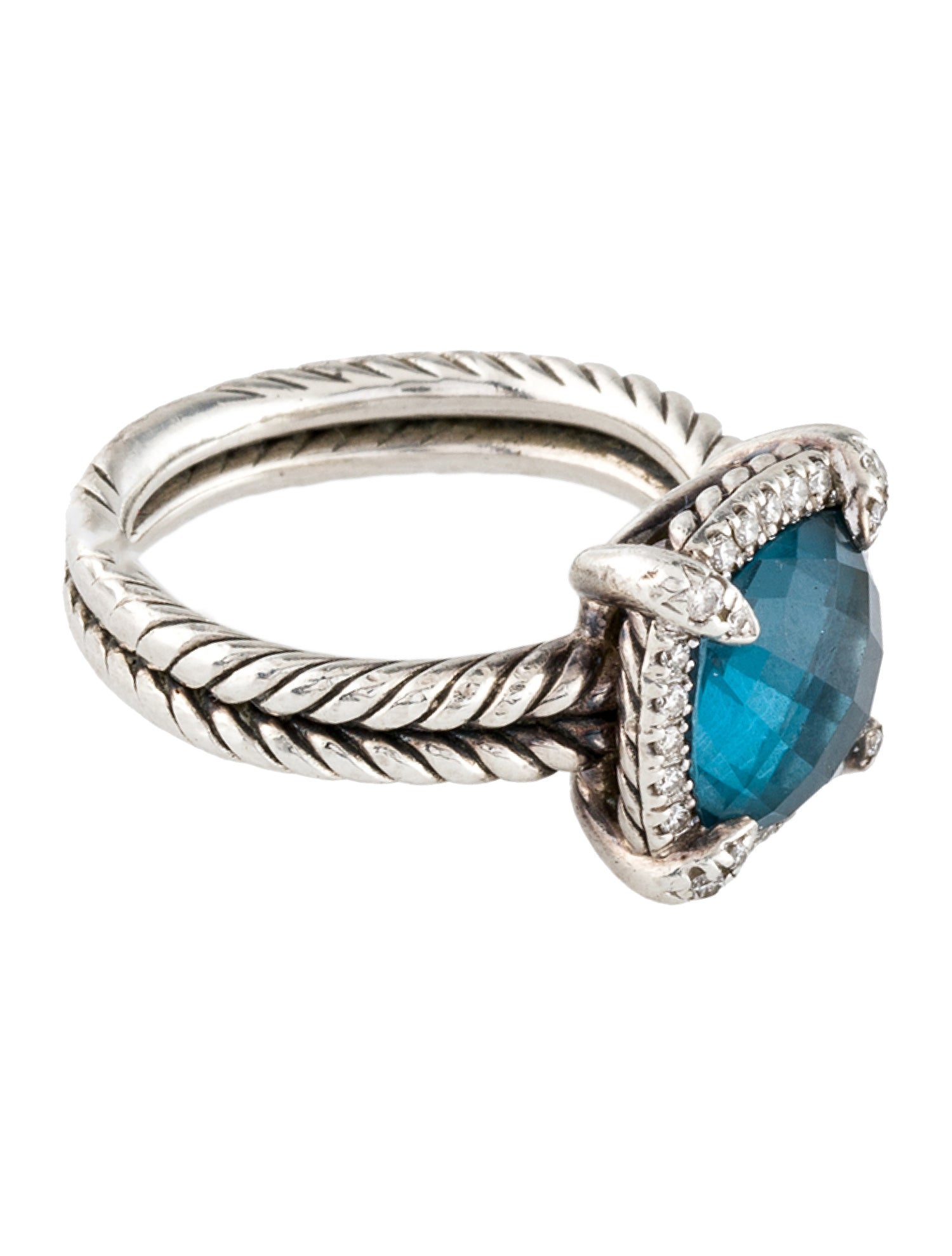 David Yurman Topaz & Diamond Chatelaine Ring