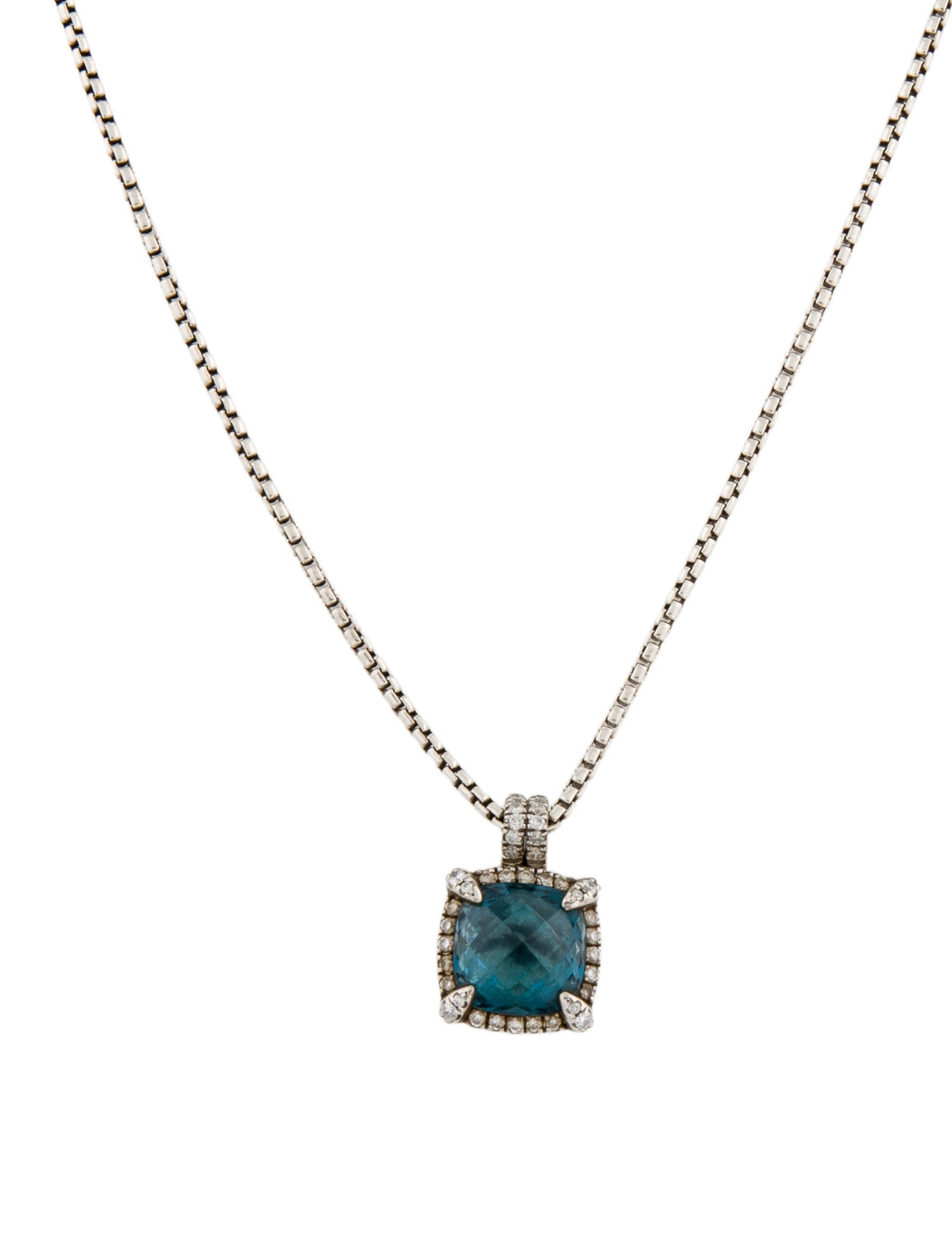 David Yurman Topaz & Diamond Chatelaine Pendant Necklace
