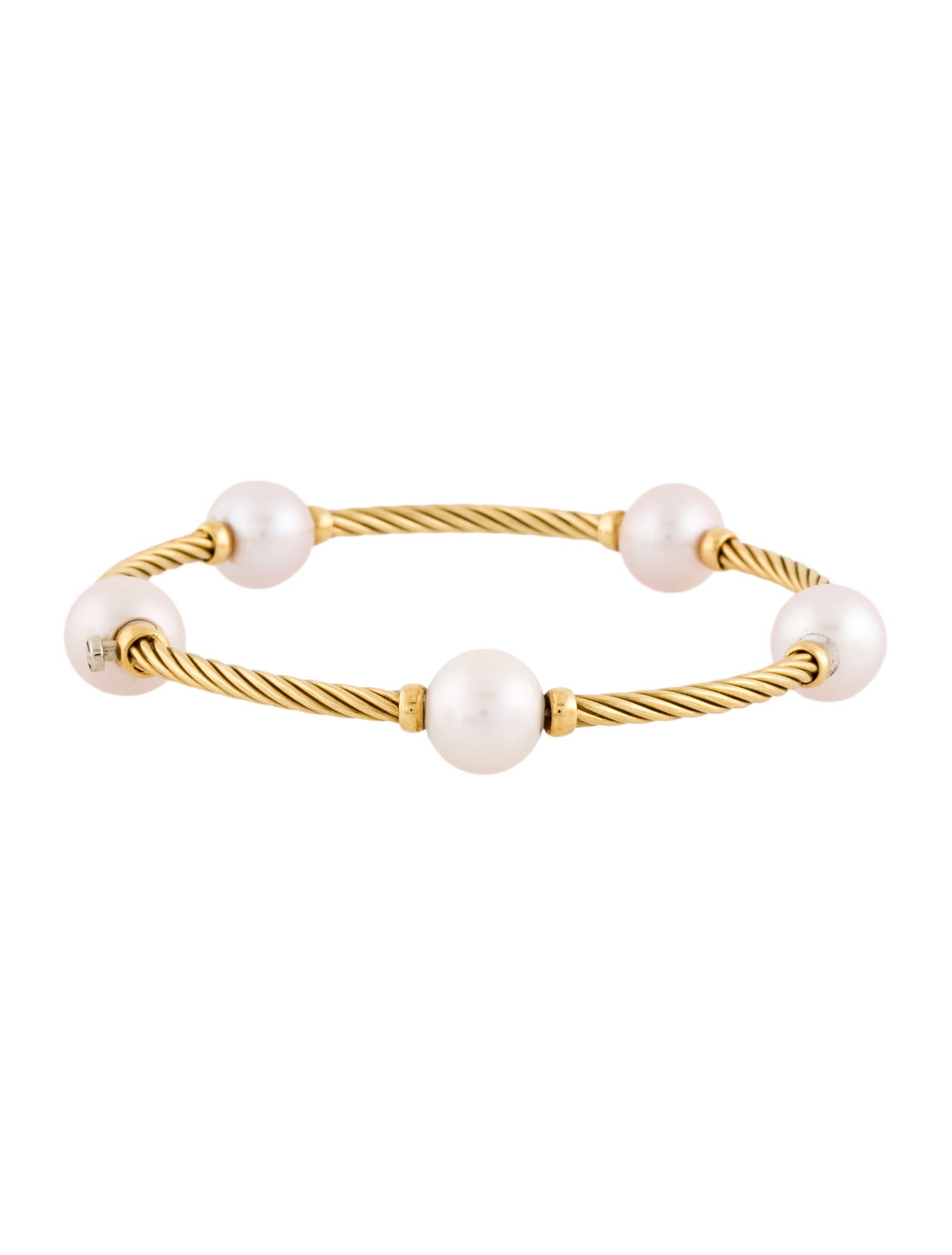 David Yurman 18k Pearl Station Bracelet