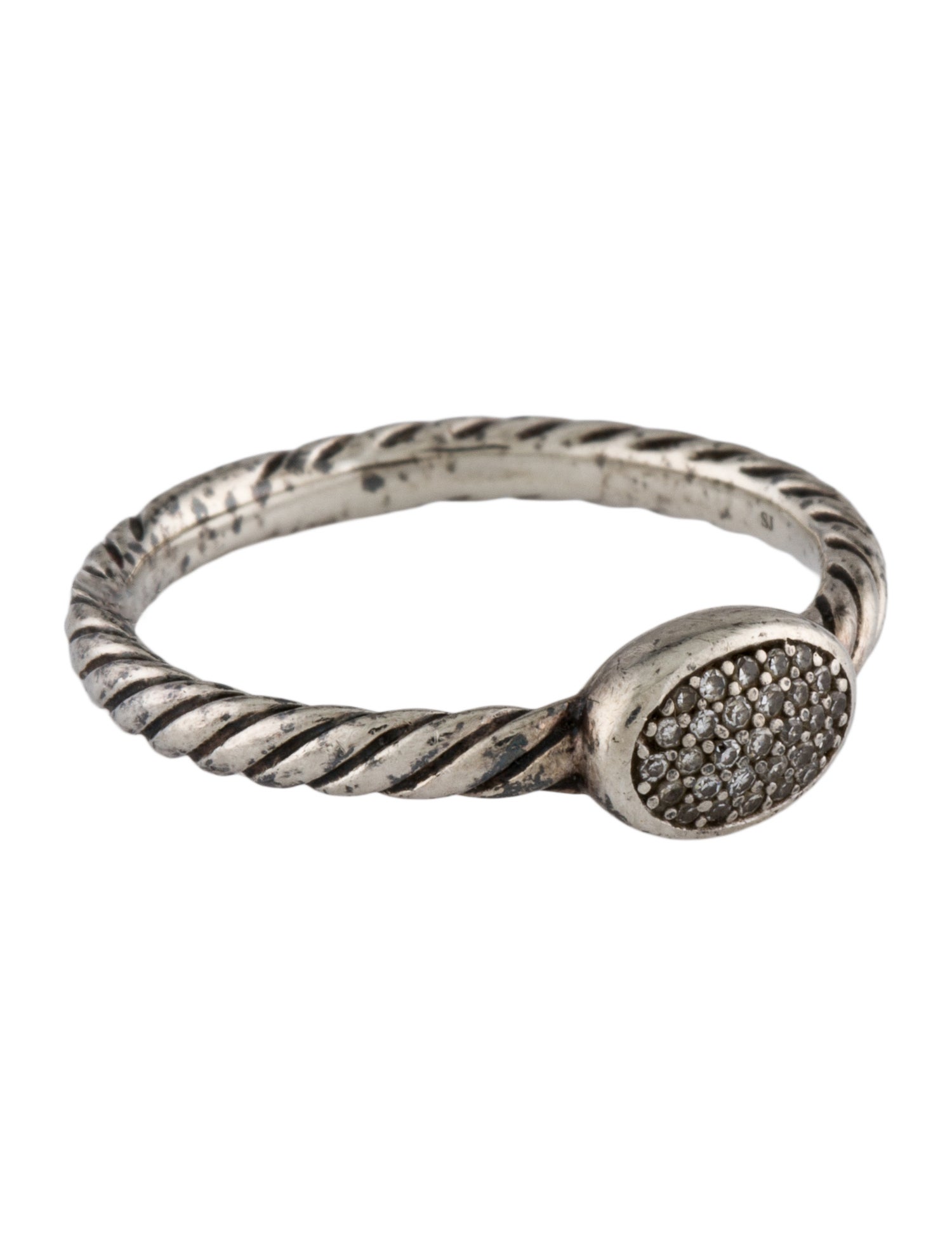 David Yurman Diamond Cable Collectibles Oval Stack Ring