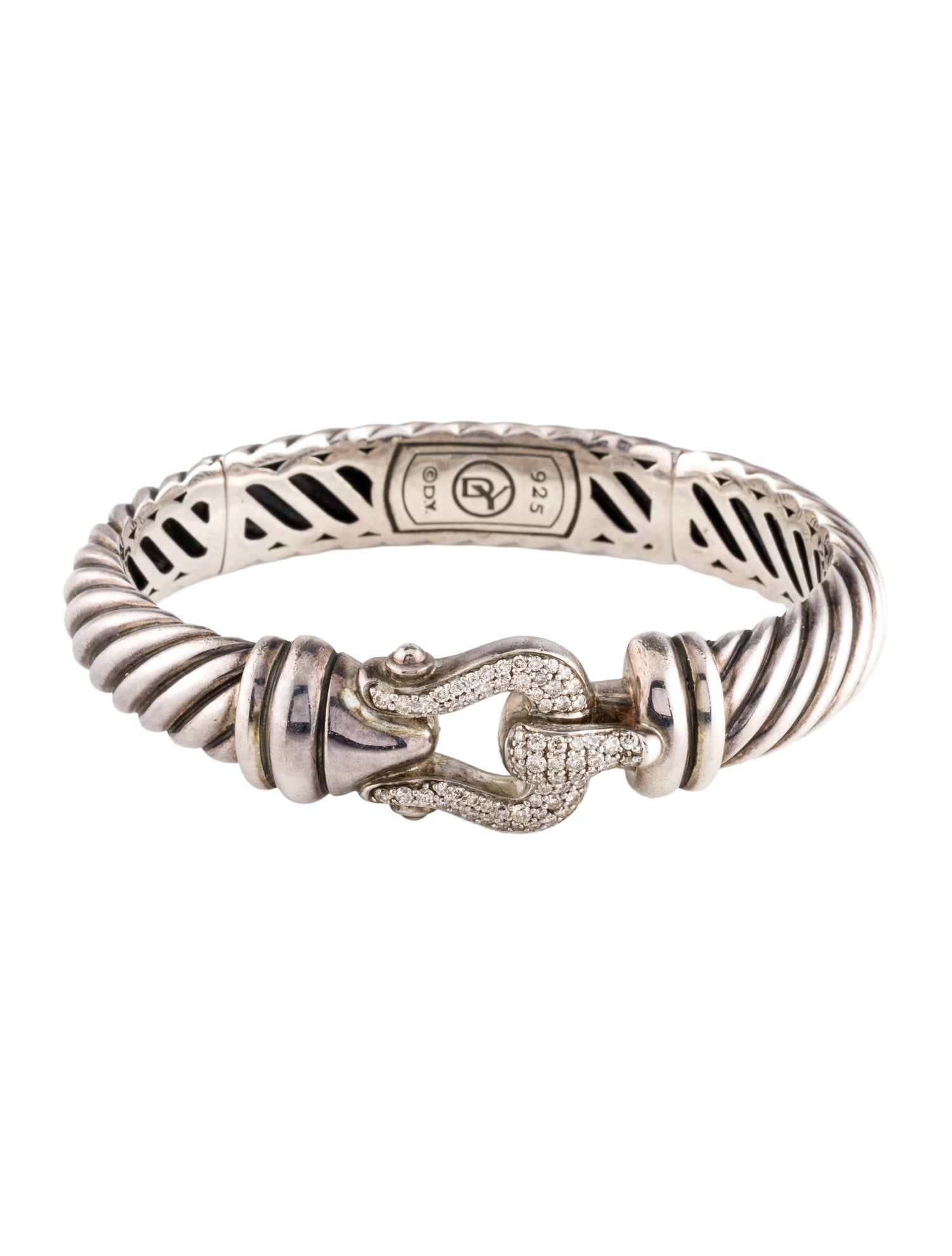 David Yurman Diamond Buckle Cable Bracelet