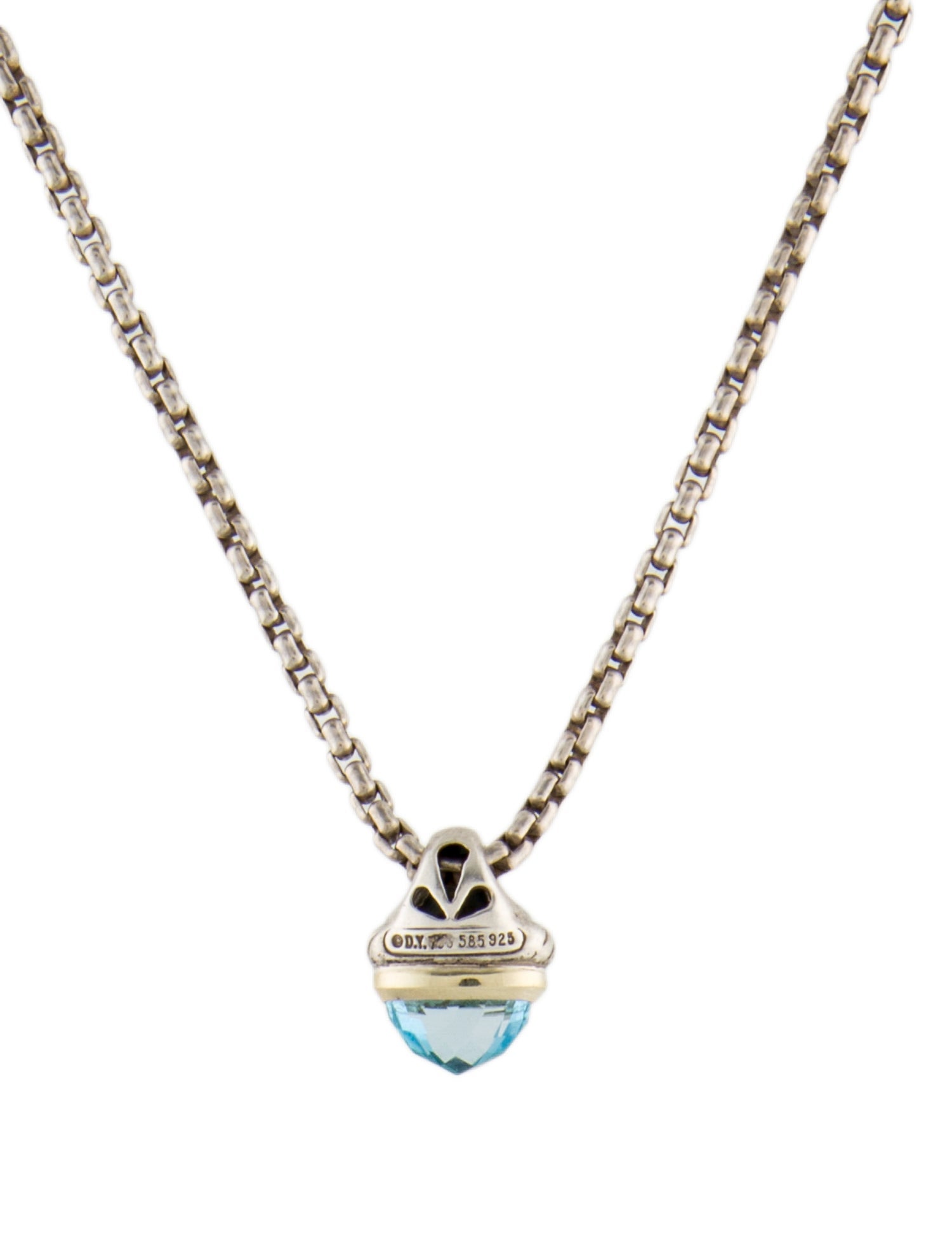 David Yurman Vintage Topaz Acorn Pendant Necklace