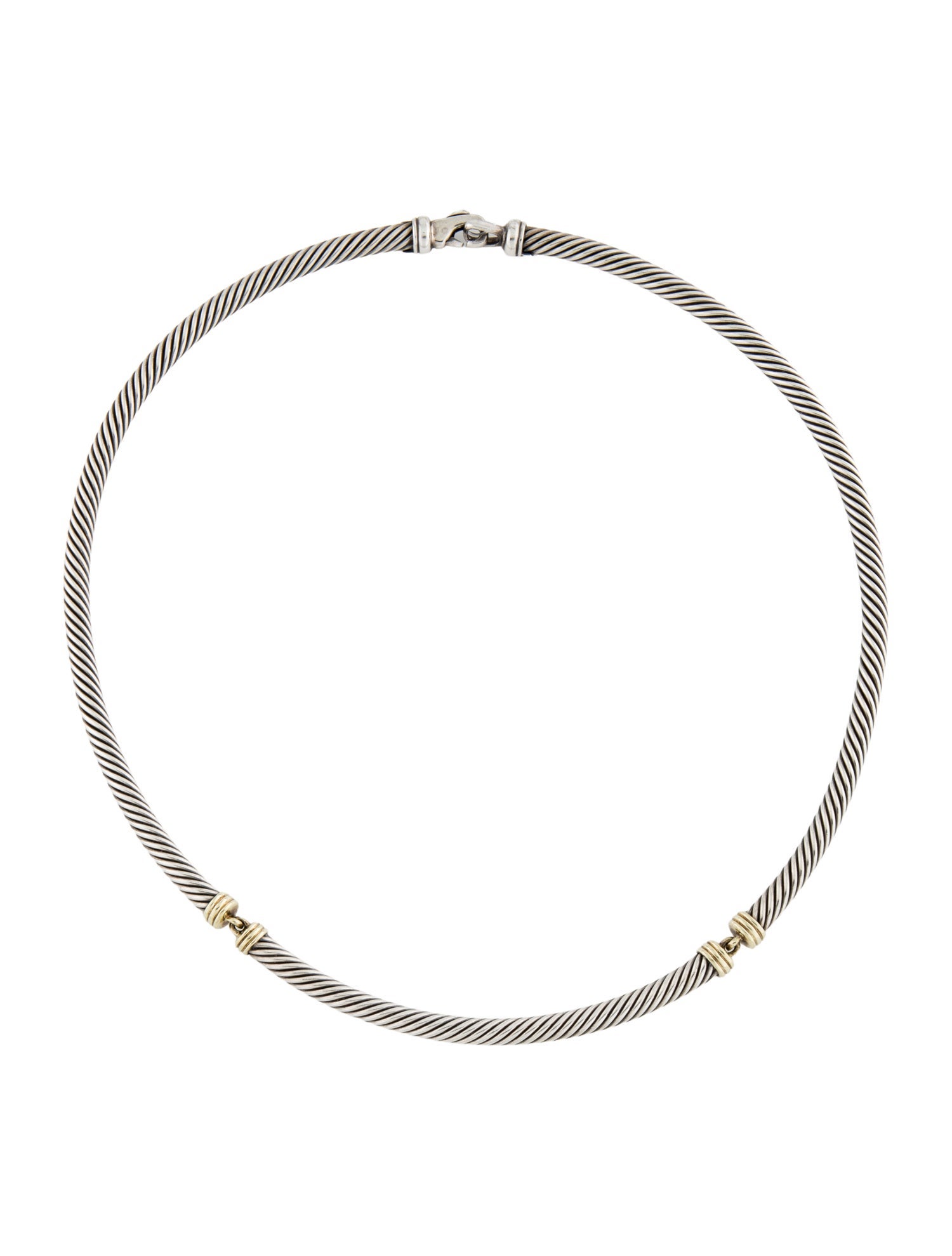David Yurman Two-Tone Metro Cable Collar Necklace