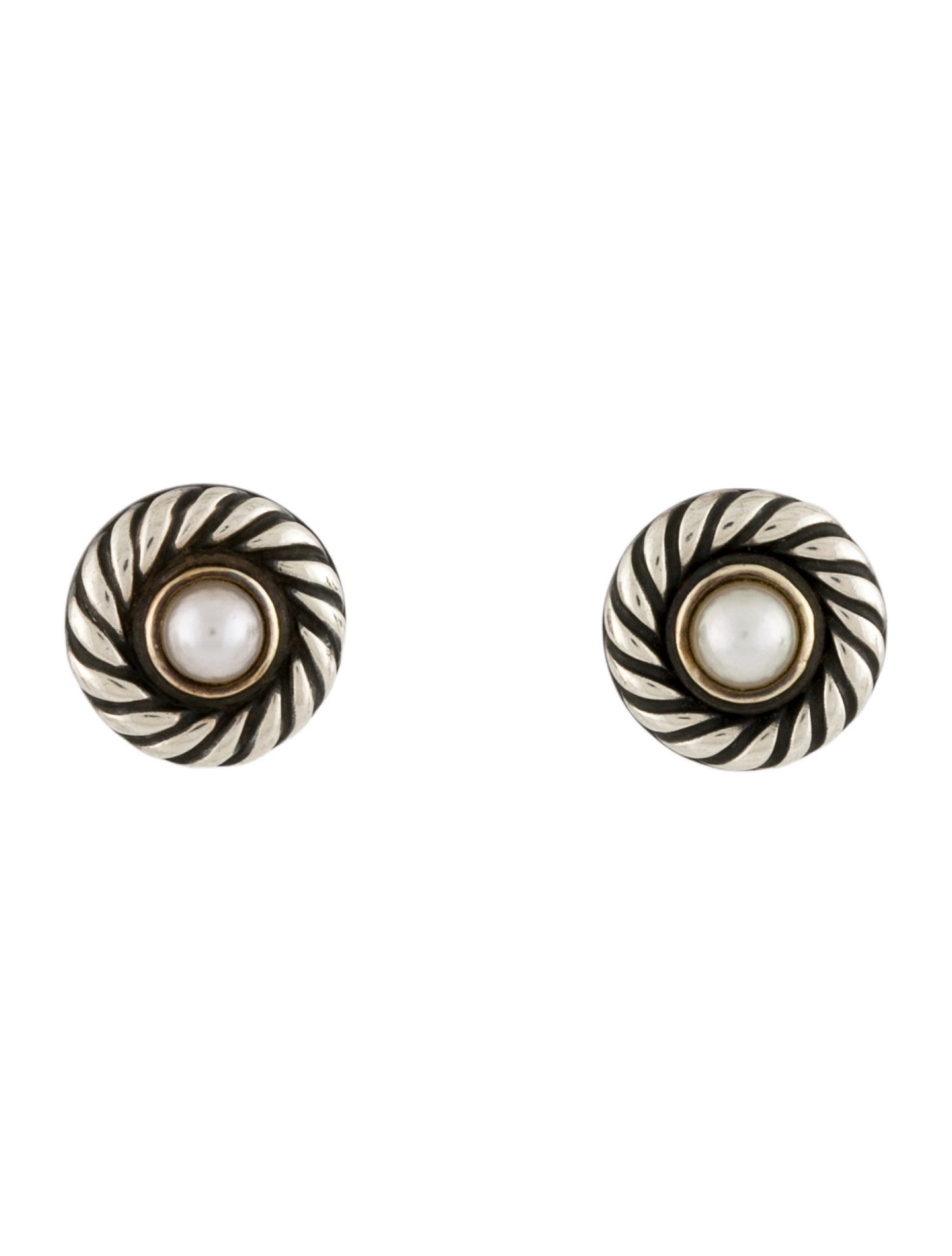David Yurman Pearl Cable Stud Earrings