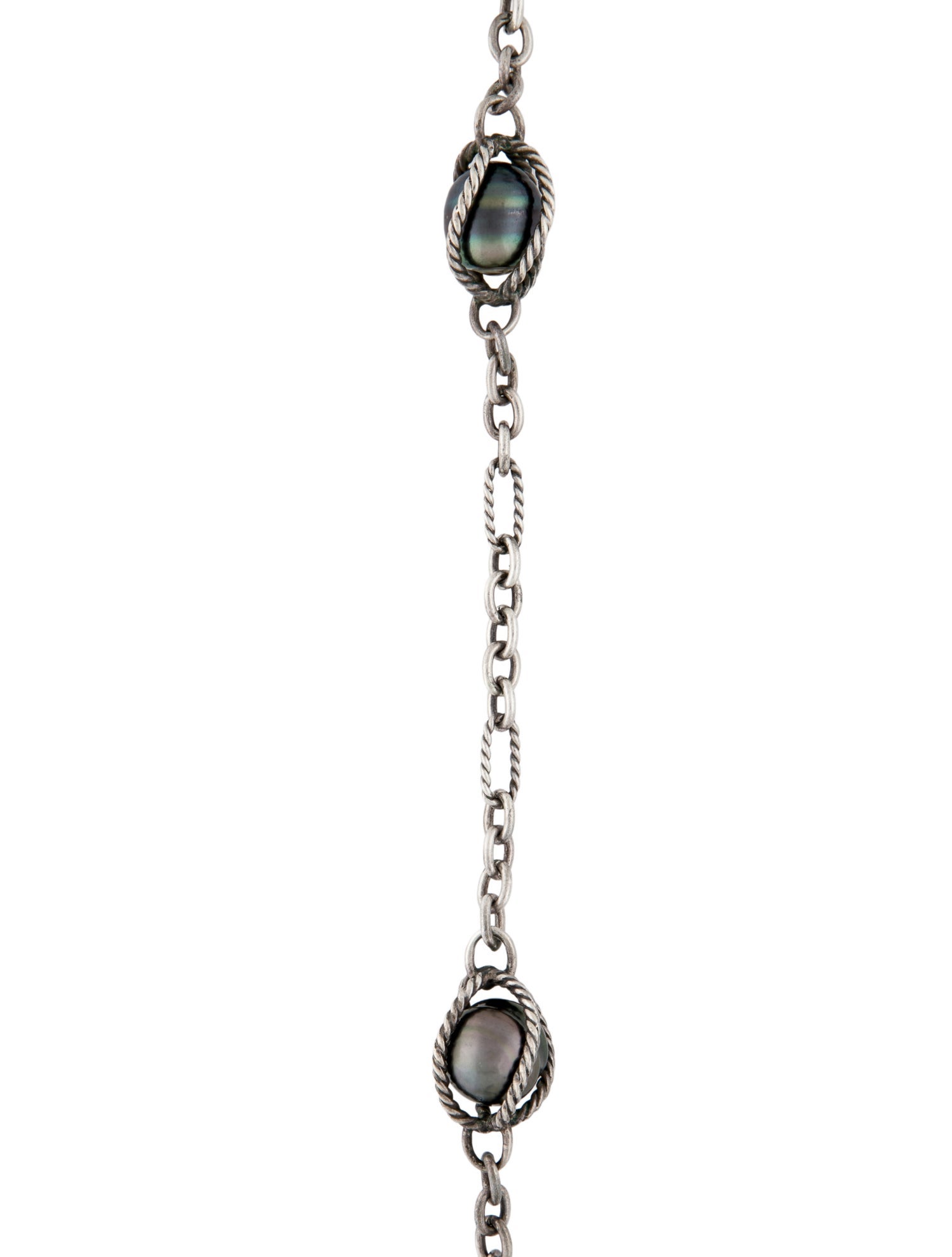 David Yurman Pearl Cage Station Necklace