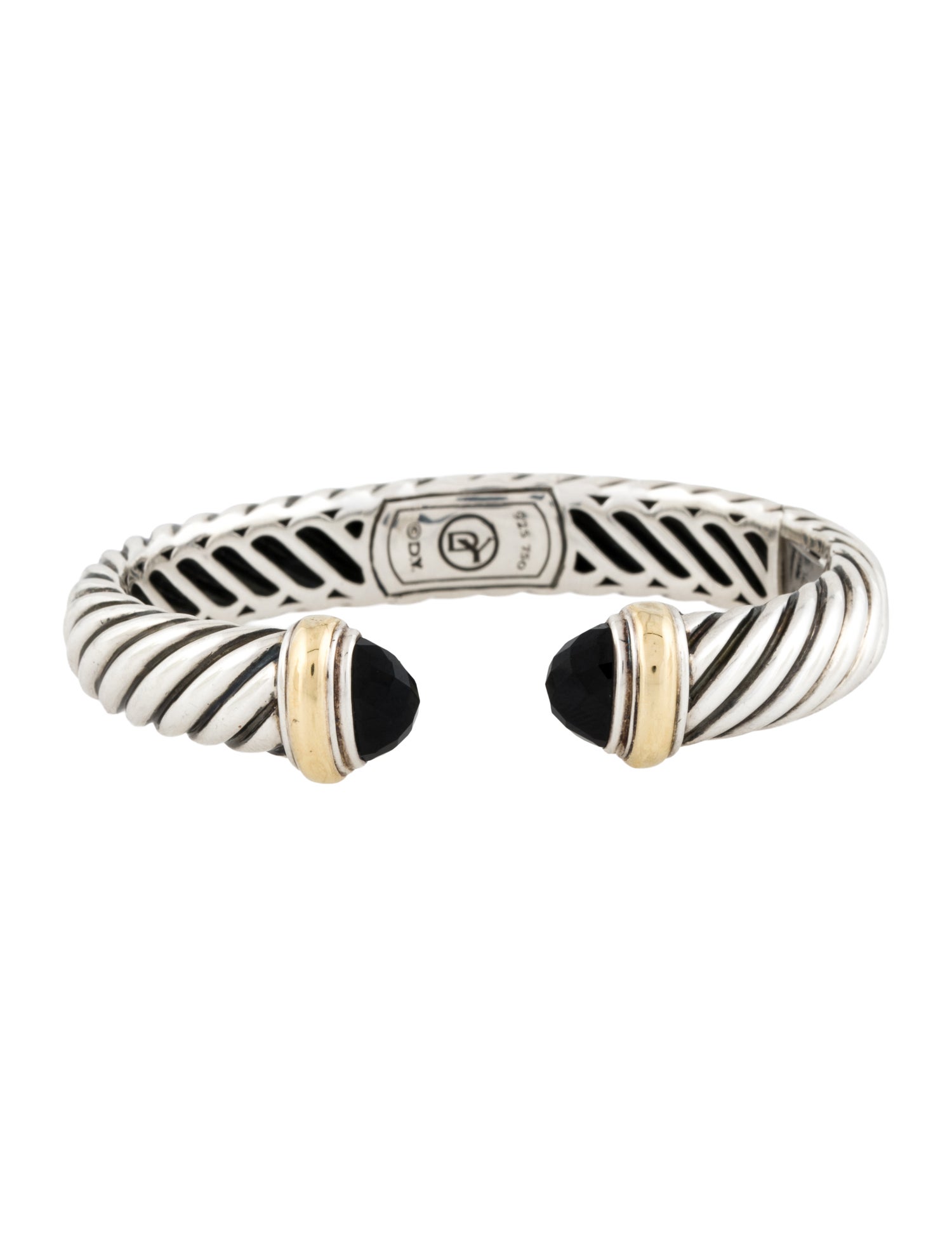 David Yurman Onyx Waverly Hinged Cuff Bracelet