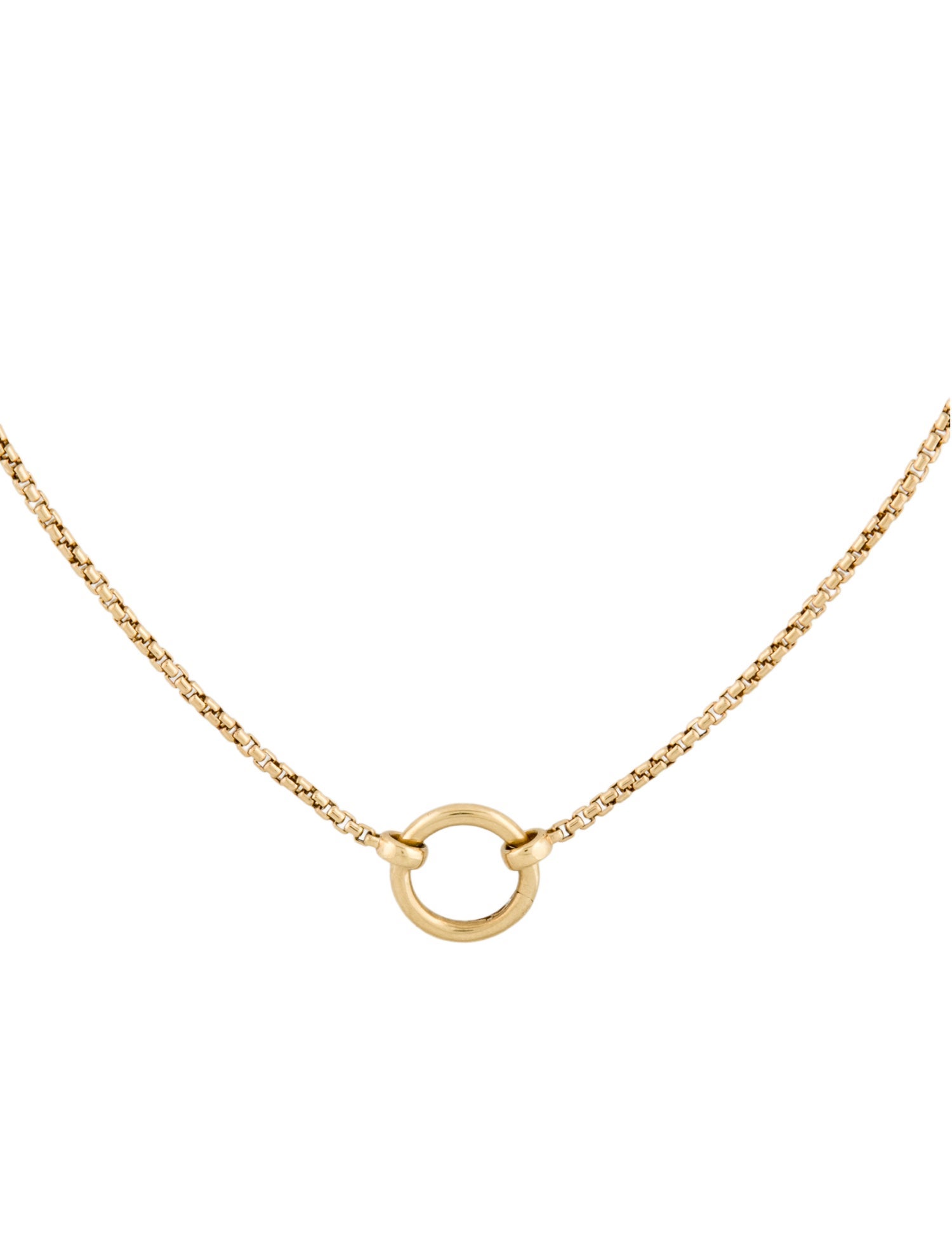 David Yurman 18K Smooth Amulet Vehicle Box Chain Necklace