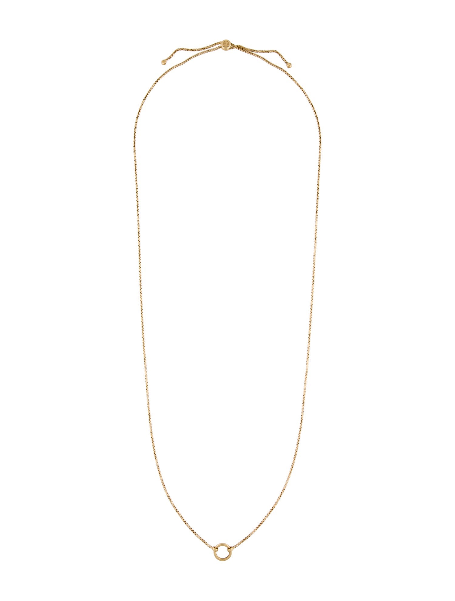 David Yurman 18K Smooth Amulet Vehicle Box Chain Necklace