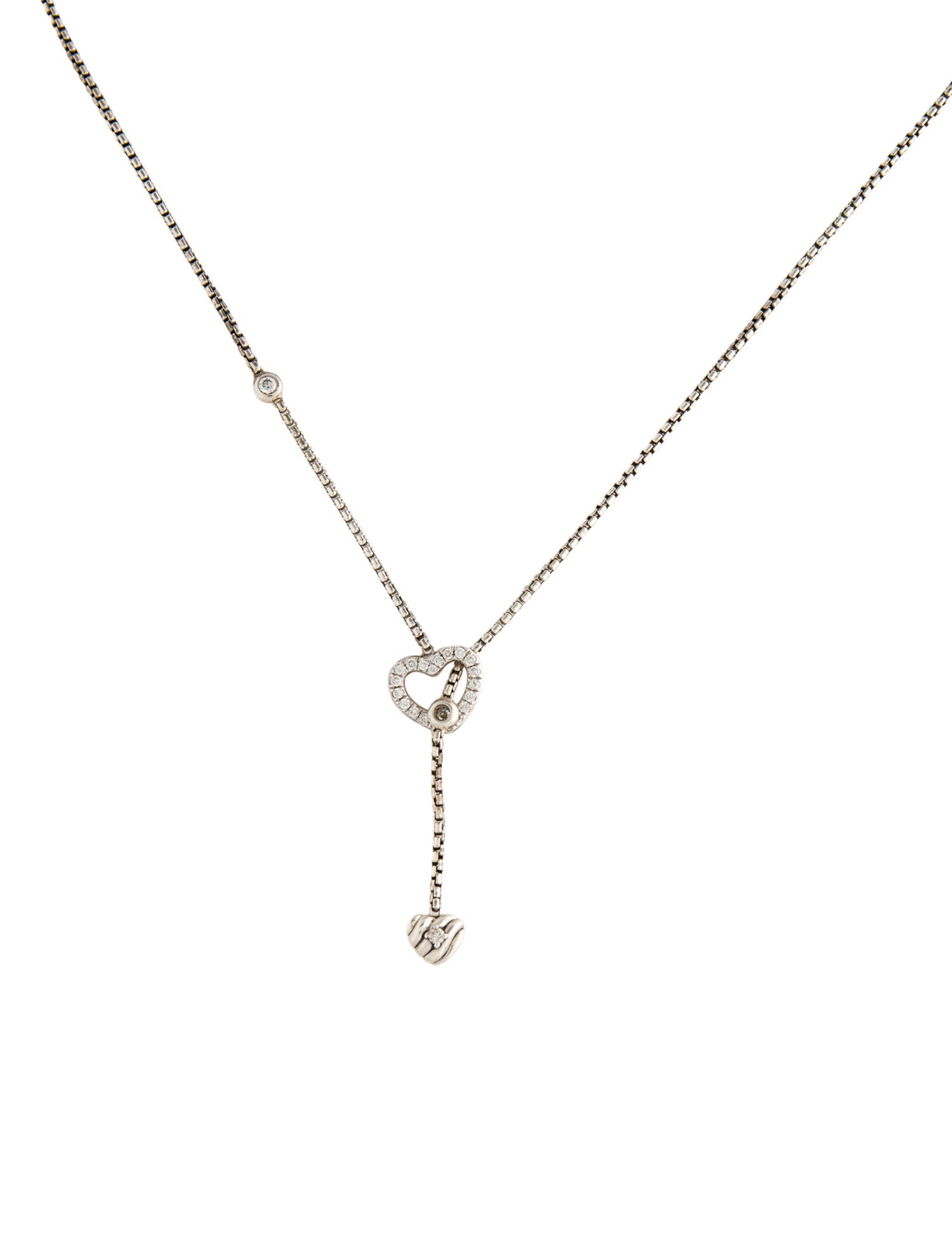 David Yurman Diamond Cable Collectibles® Heart Y Necklace