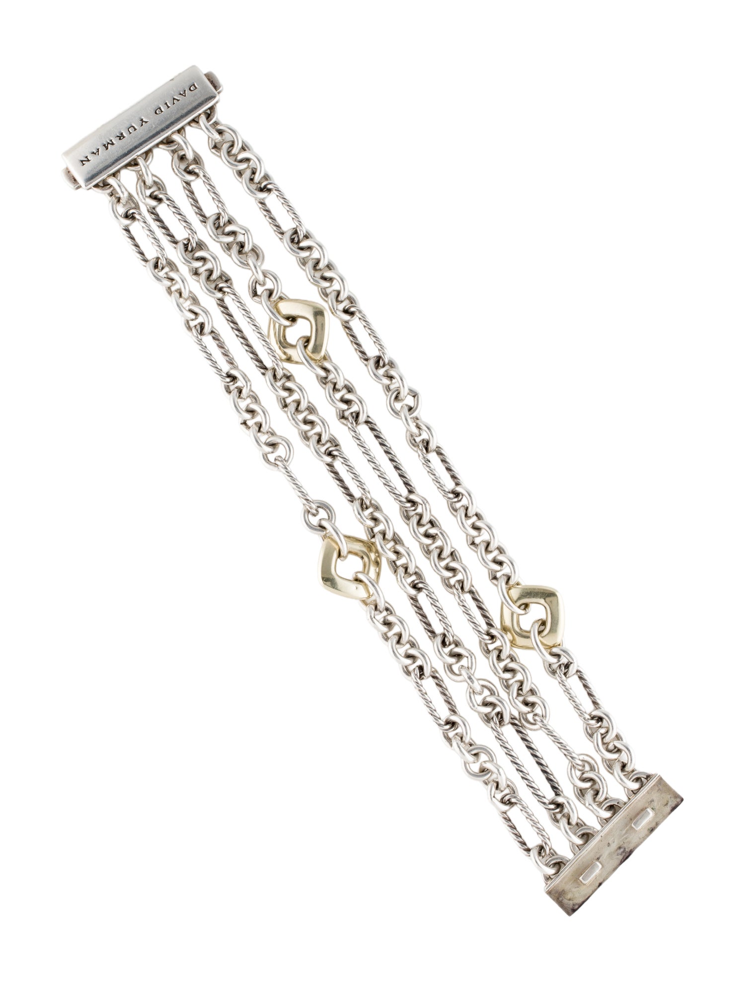 David Yurman Two-Tone Figaro Multi-Strand Bracelet